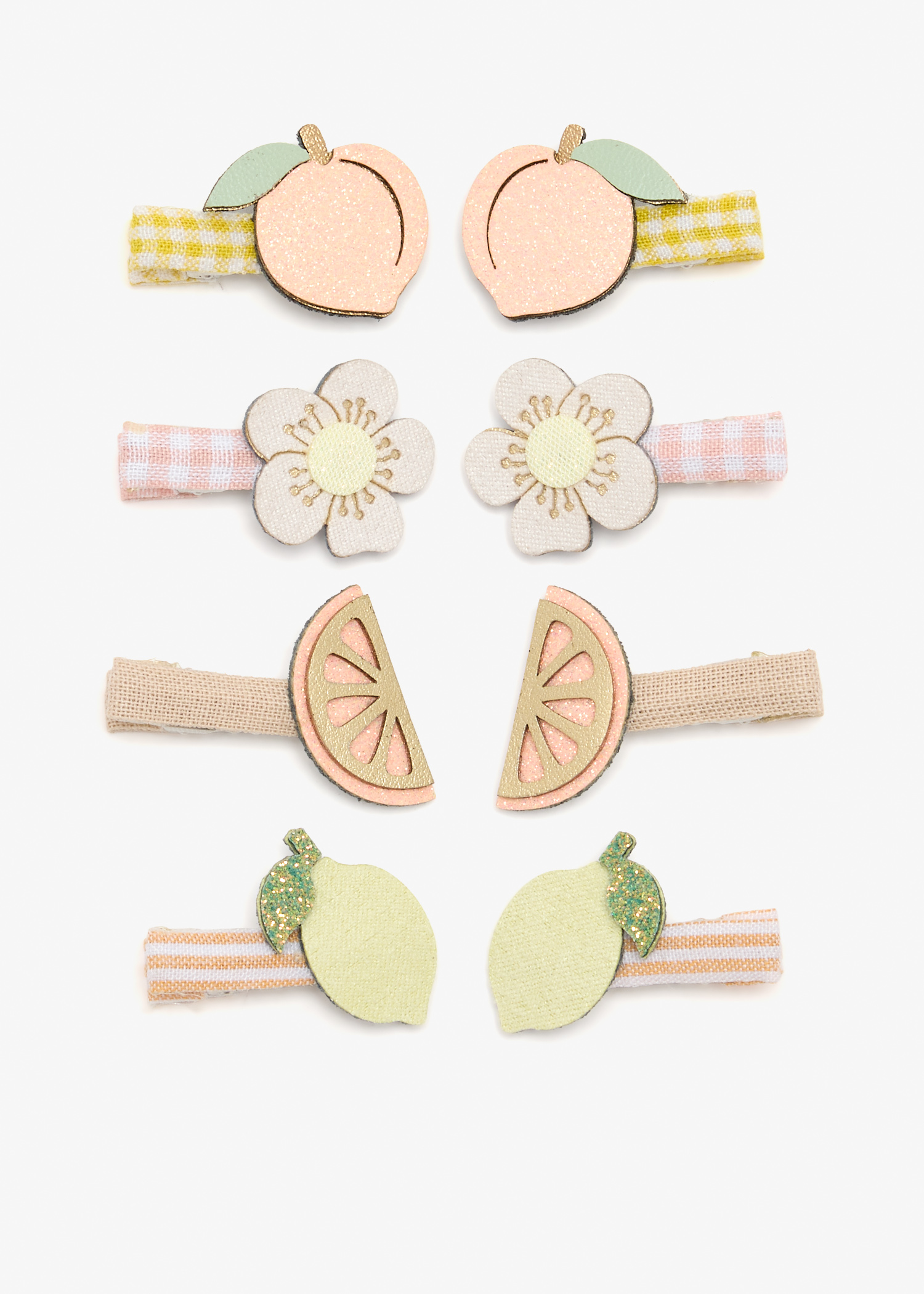 

Peachy Citrus mini clips, Multicolored