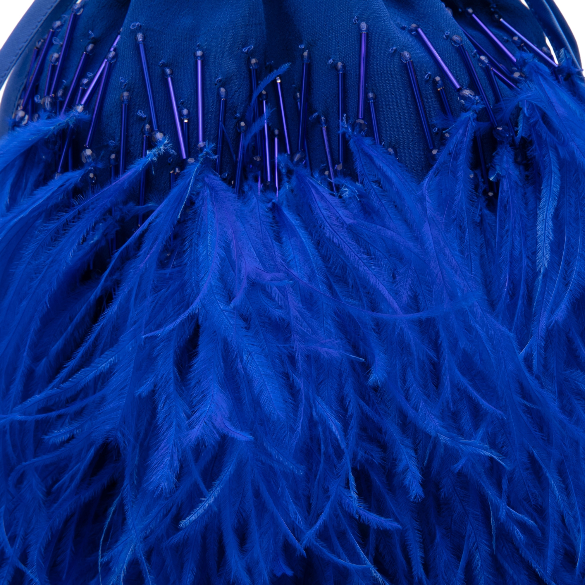 

Ostrich feathers mini pouch, Blue