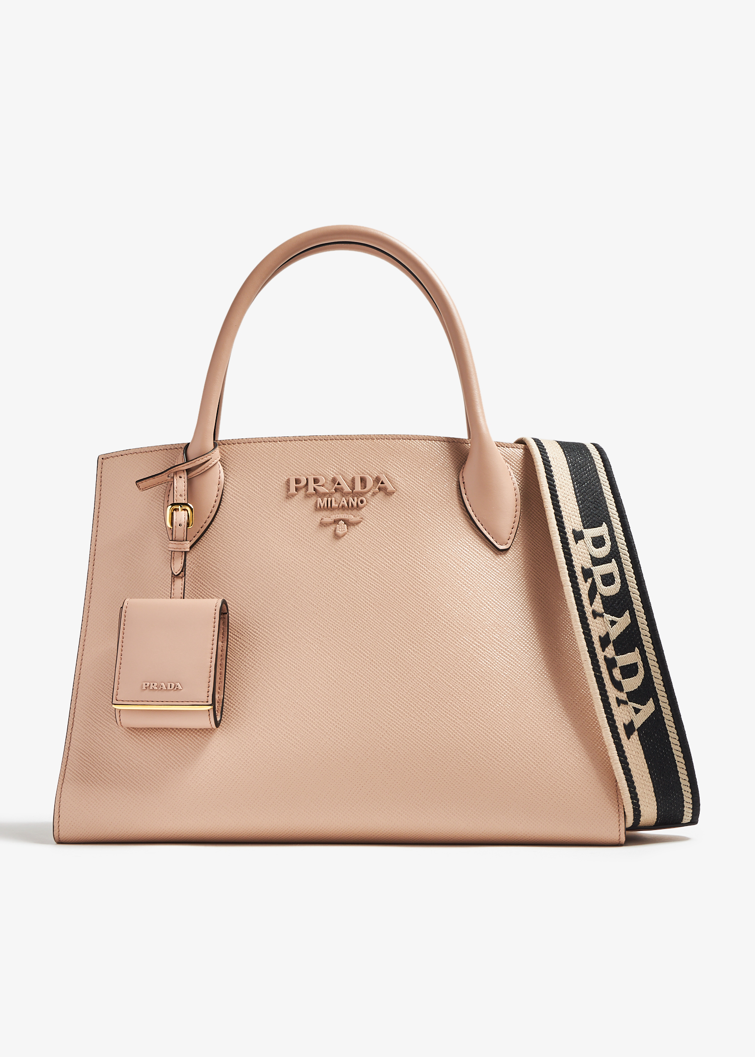 ハンドバッグ PRADA | Prada Monochrome medium Saffiano bag Prada Monochrome Saffiano Leather Small Bag 2Way Handbag