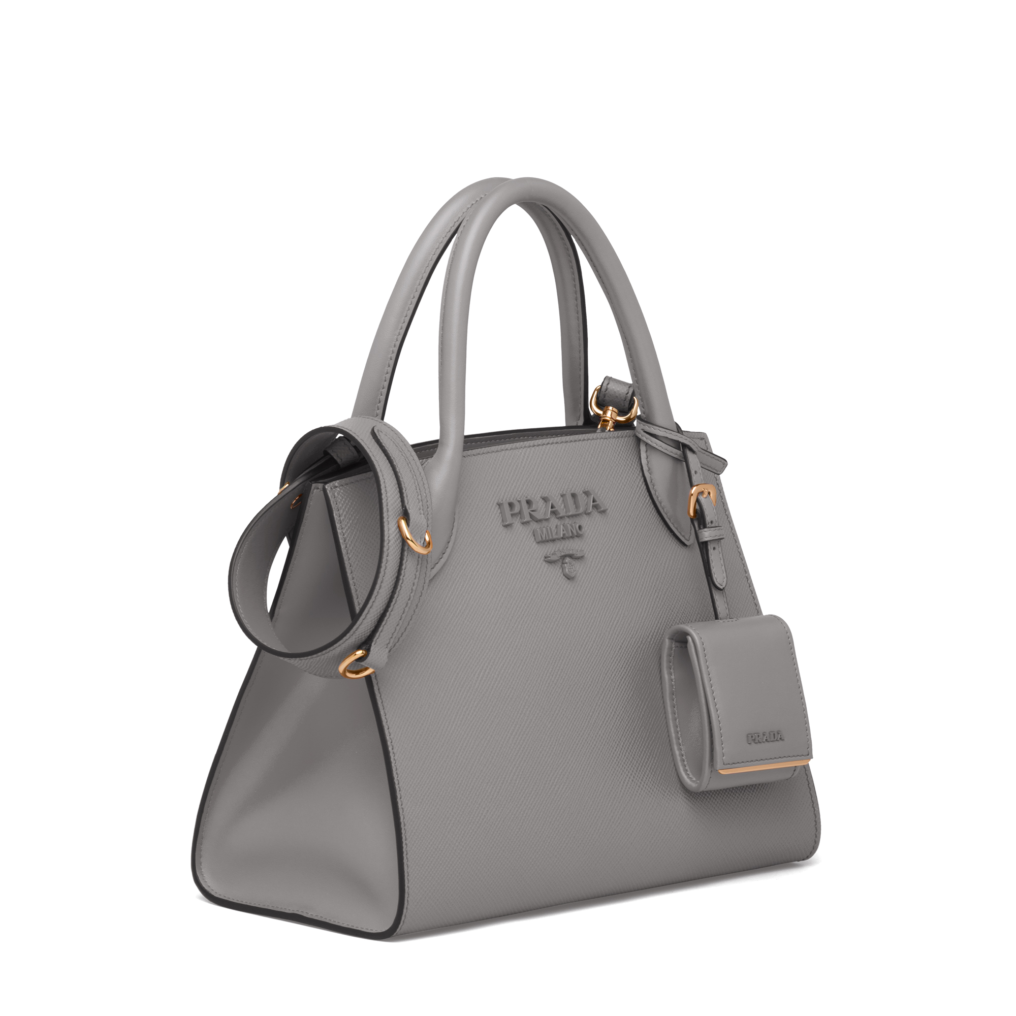 

Monochrome Saffiano leather bag, Grey