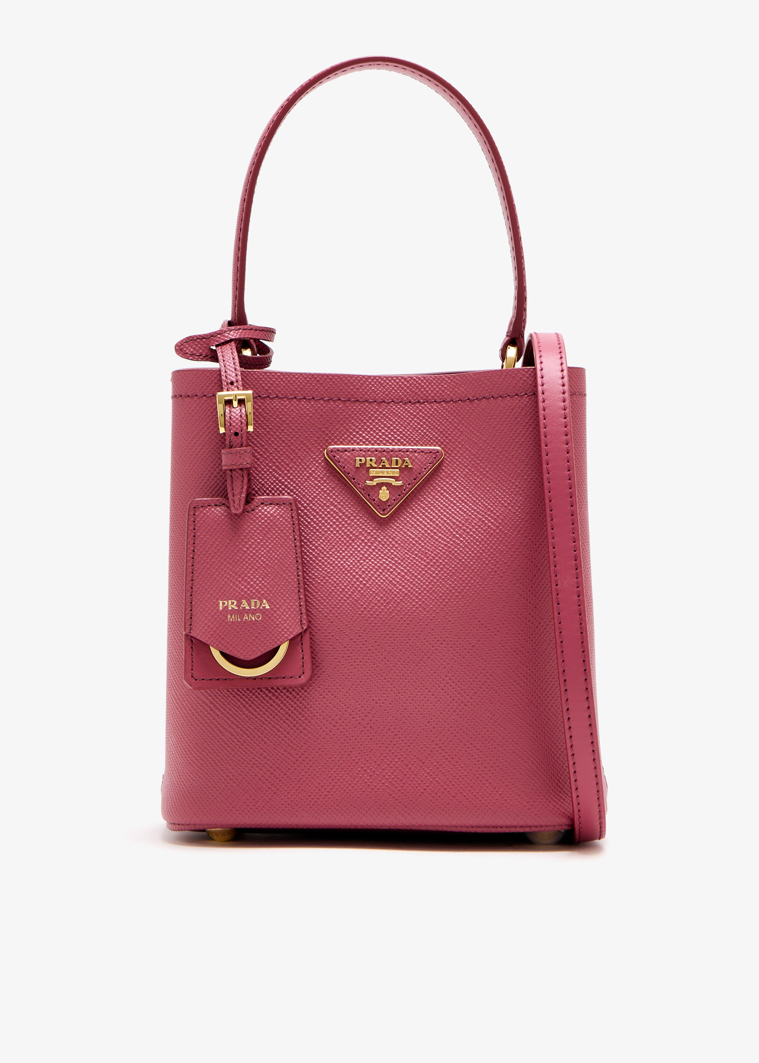 

Prada Panier Saffiano leather mini bag, Pink