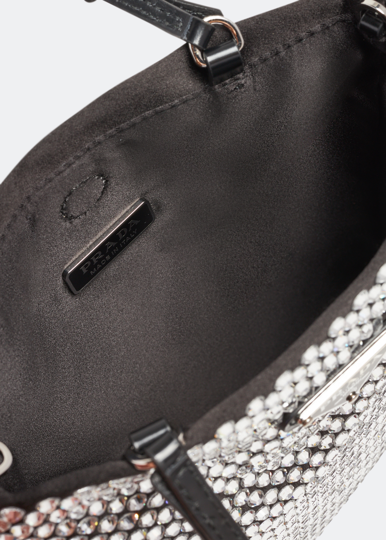 Prada Crystal satin handbag for Women - Black in UAE | Level