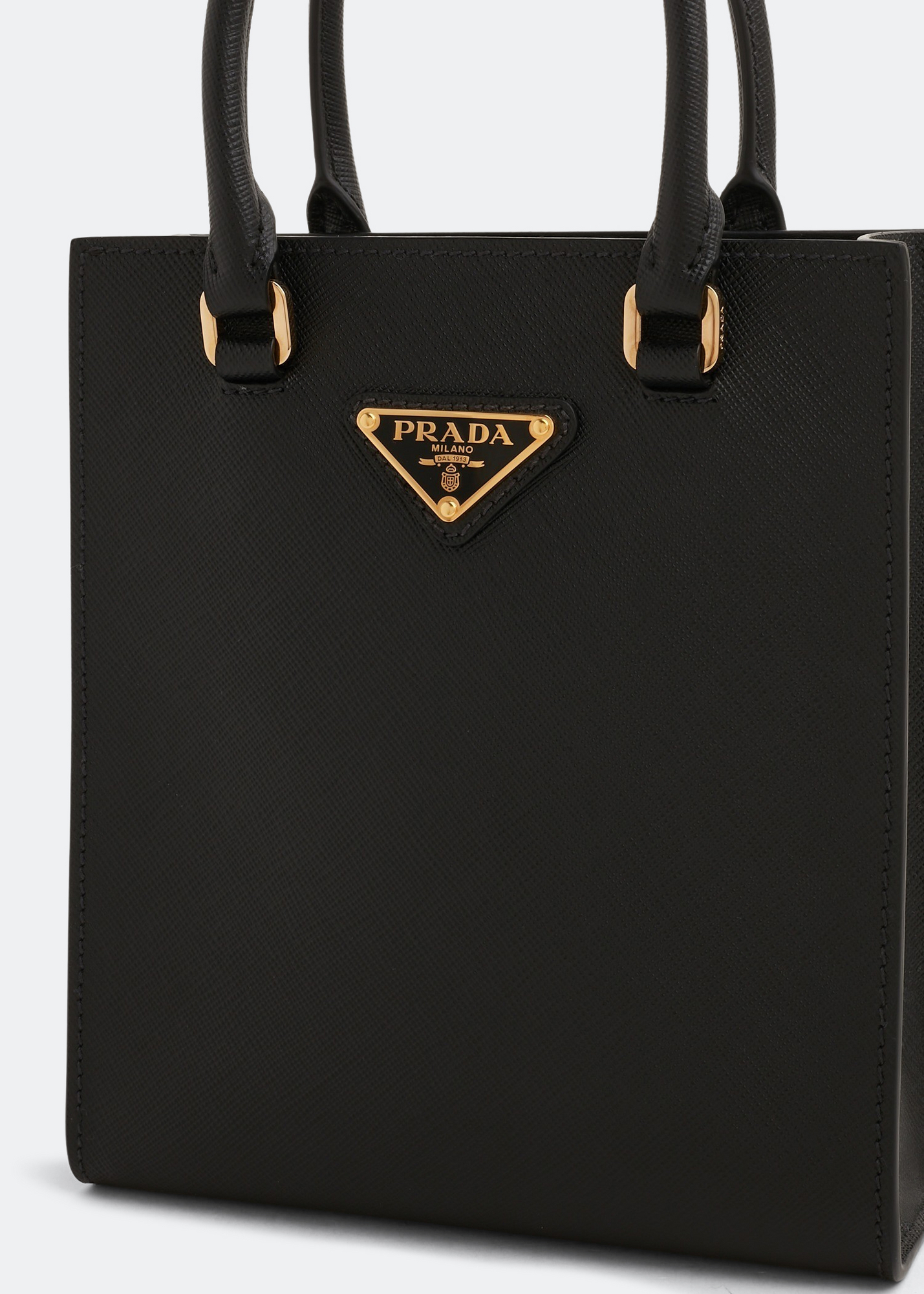 

Small Saffiano leather handbag, Black
