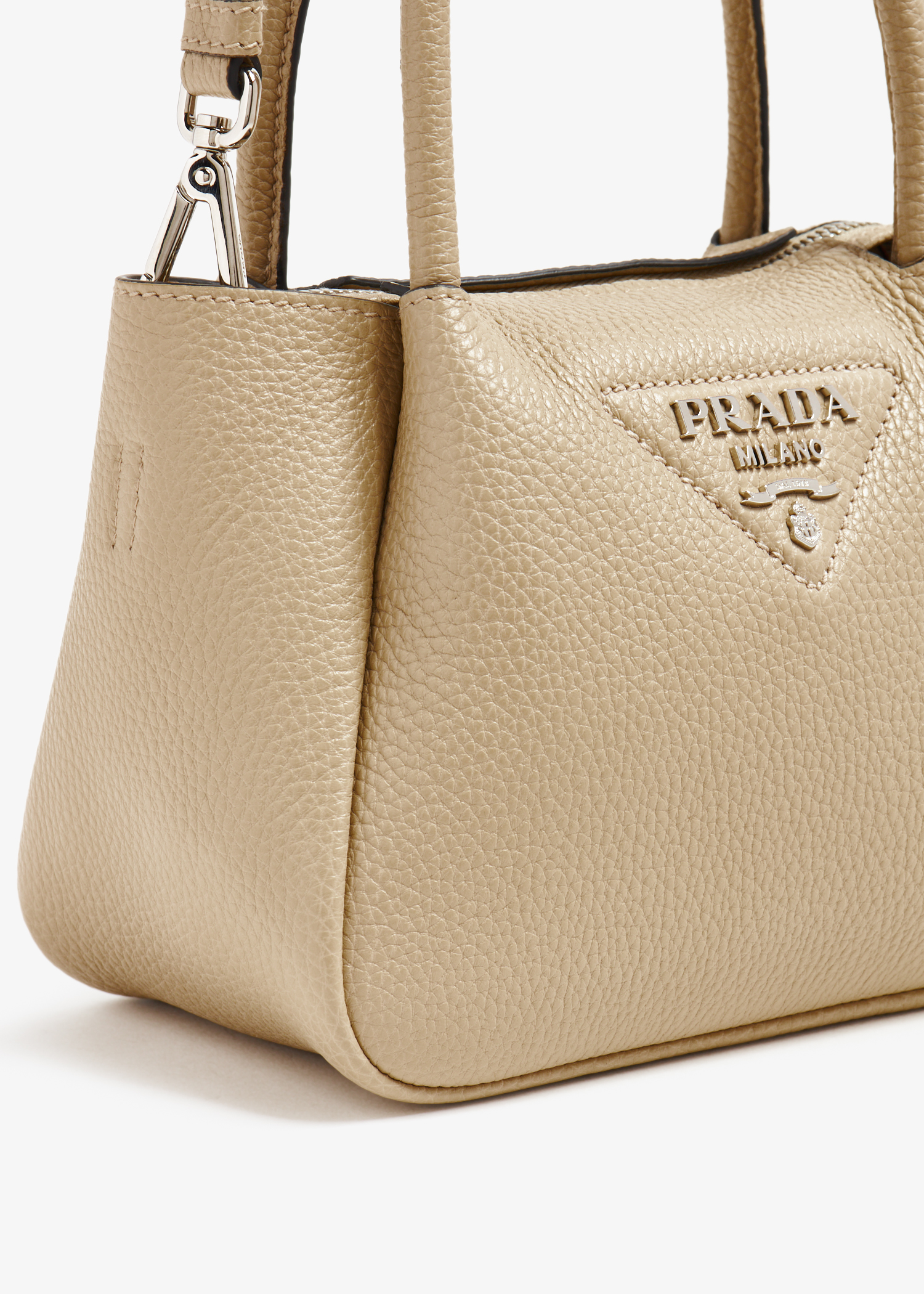 

Leather mini handbag, Beige