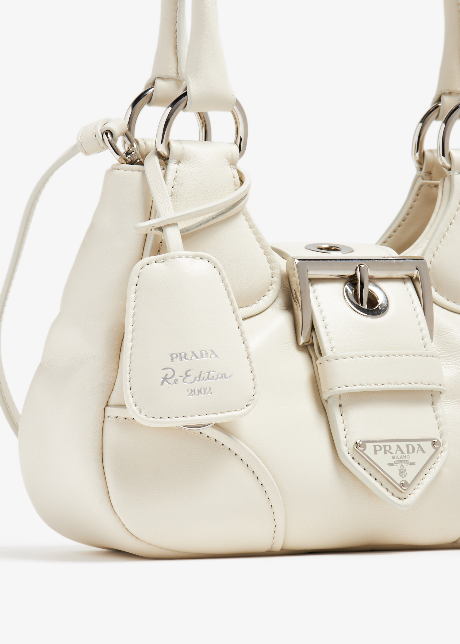 

Moon padded leather bag, White
