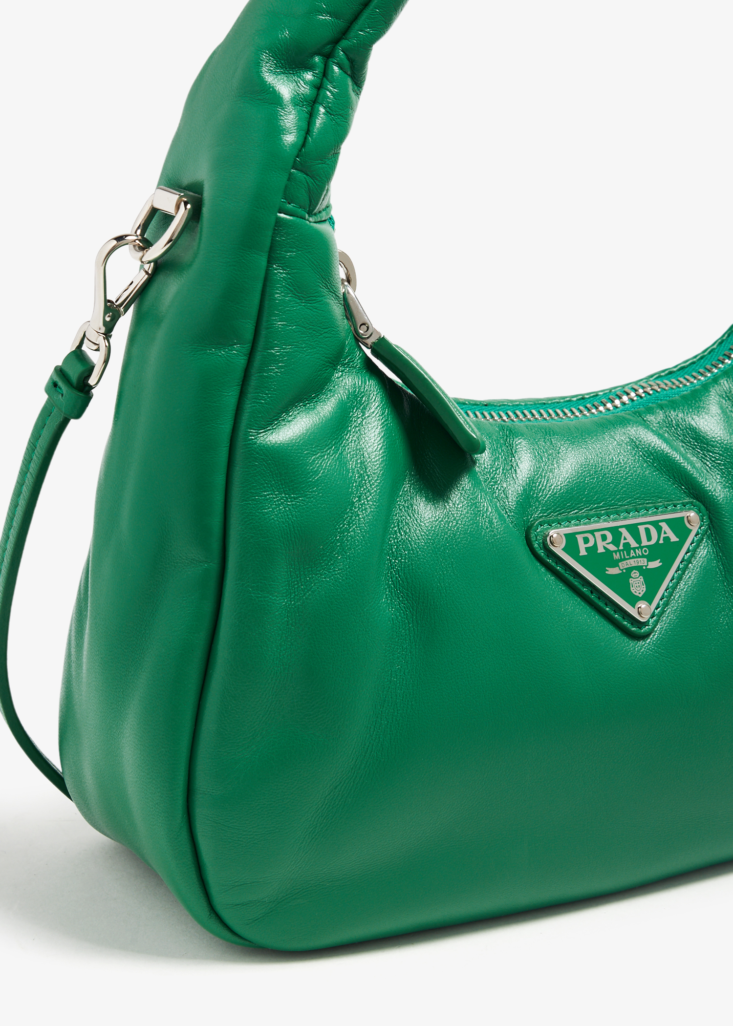 

Soft padded leather mini bag, Green