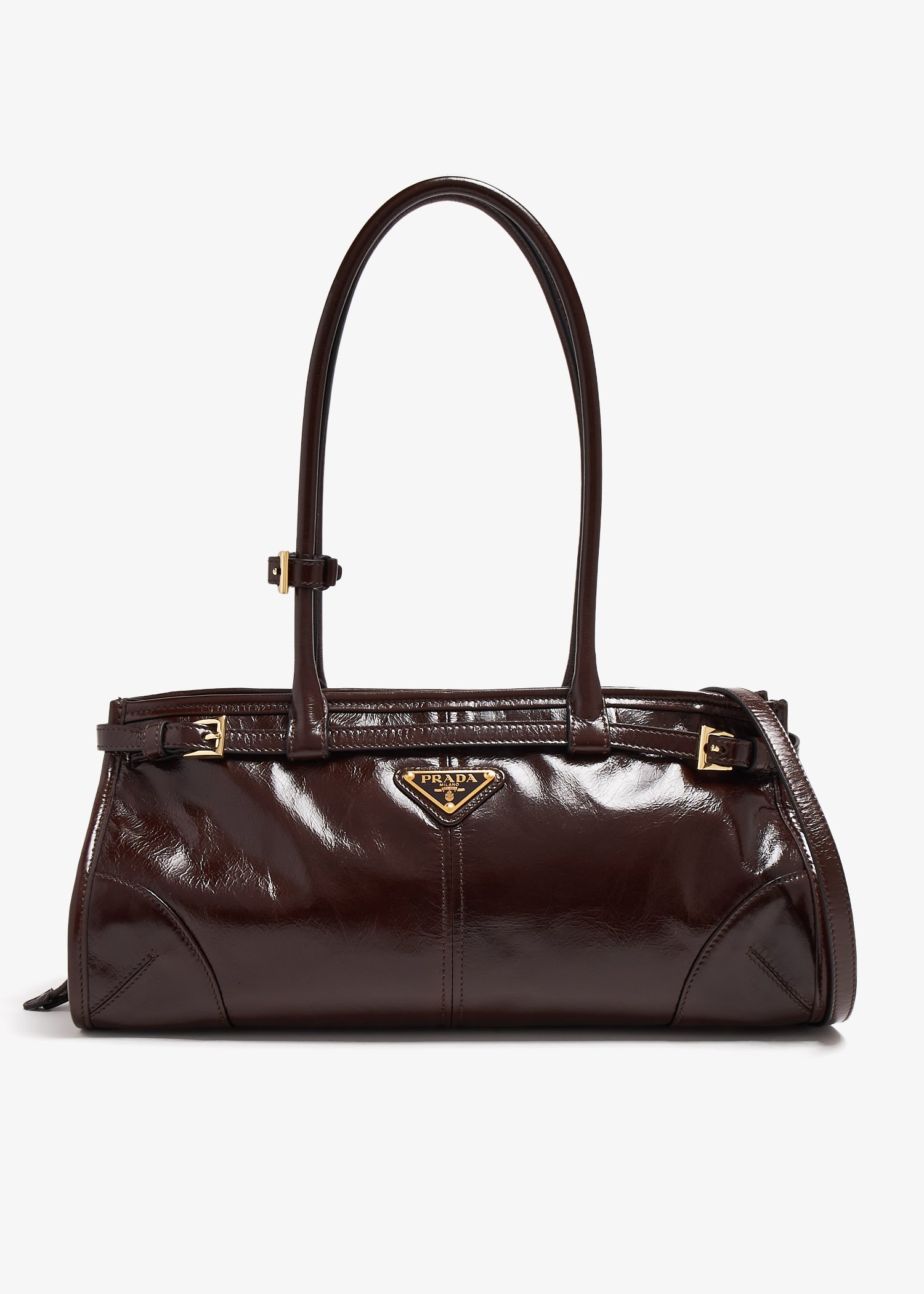 

Prada Bonnie medium leather handbag, Brown