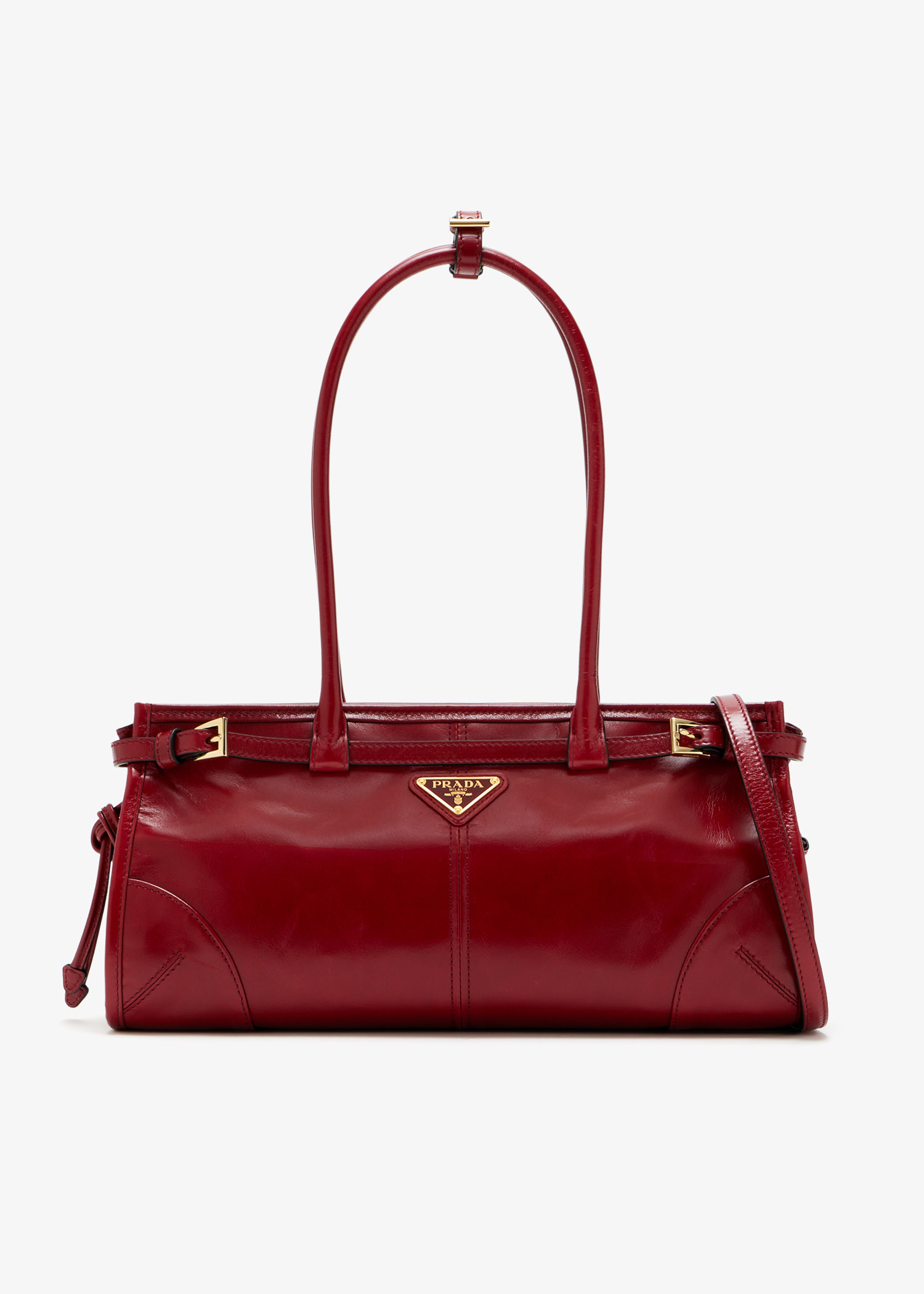 

Prada Bonnie medium leather handbag, Red