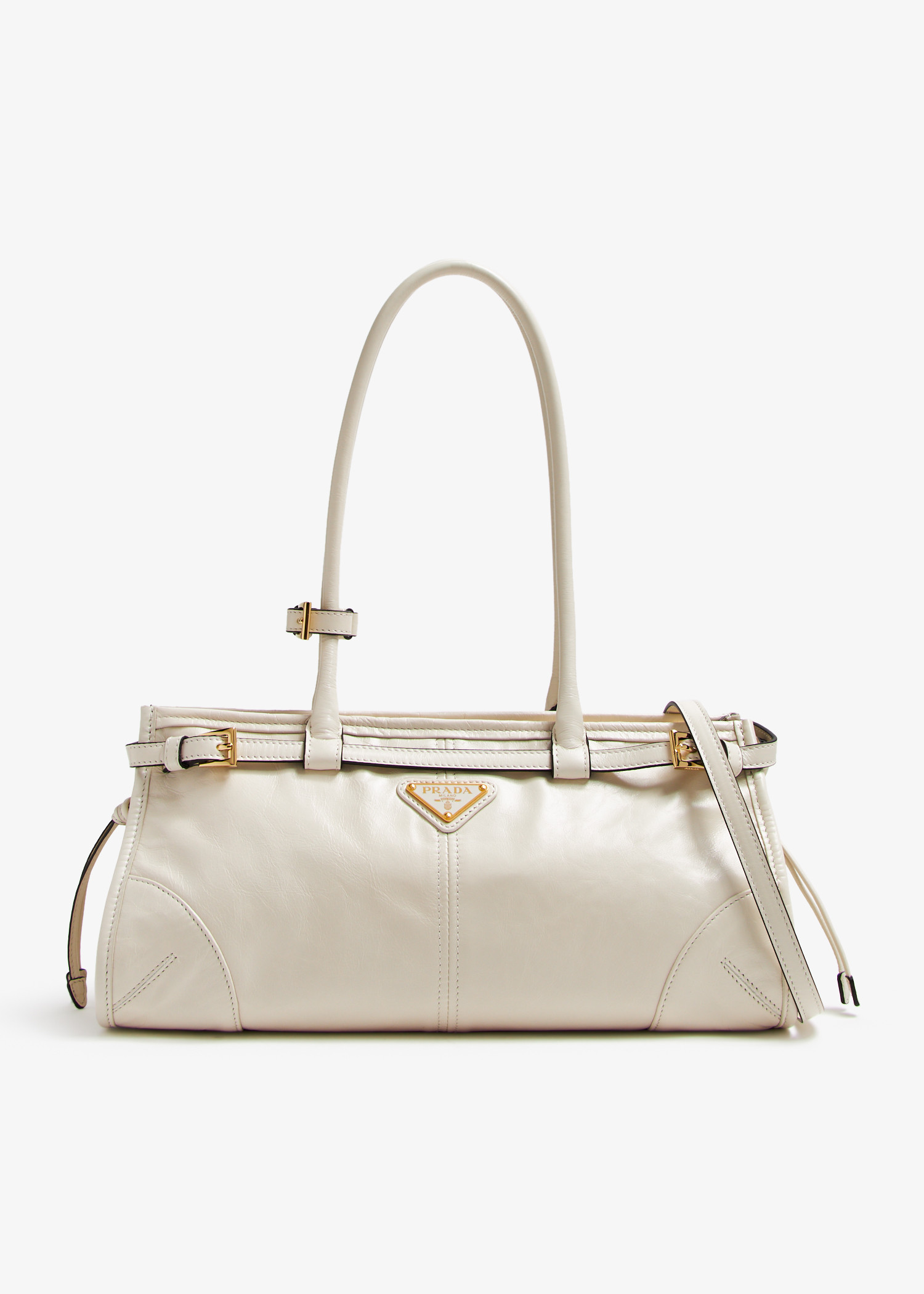 Prada Bonnie medium leather handbag for Women - White in UAE