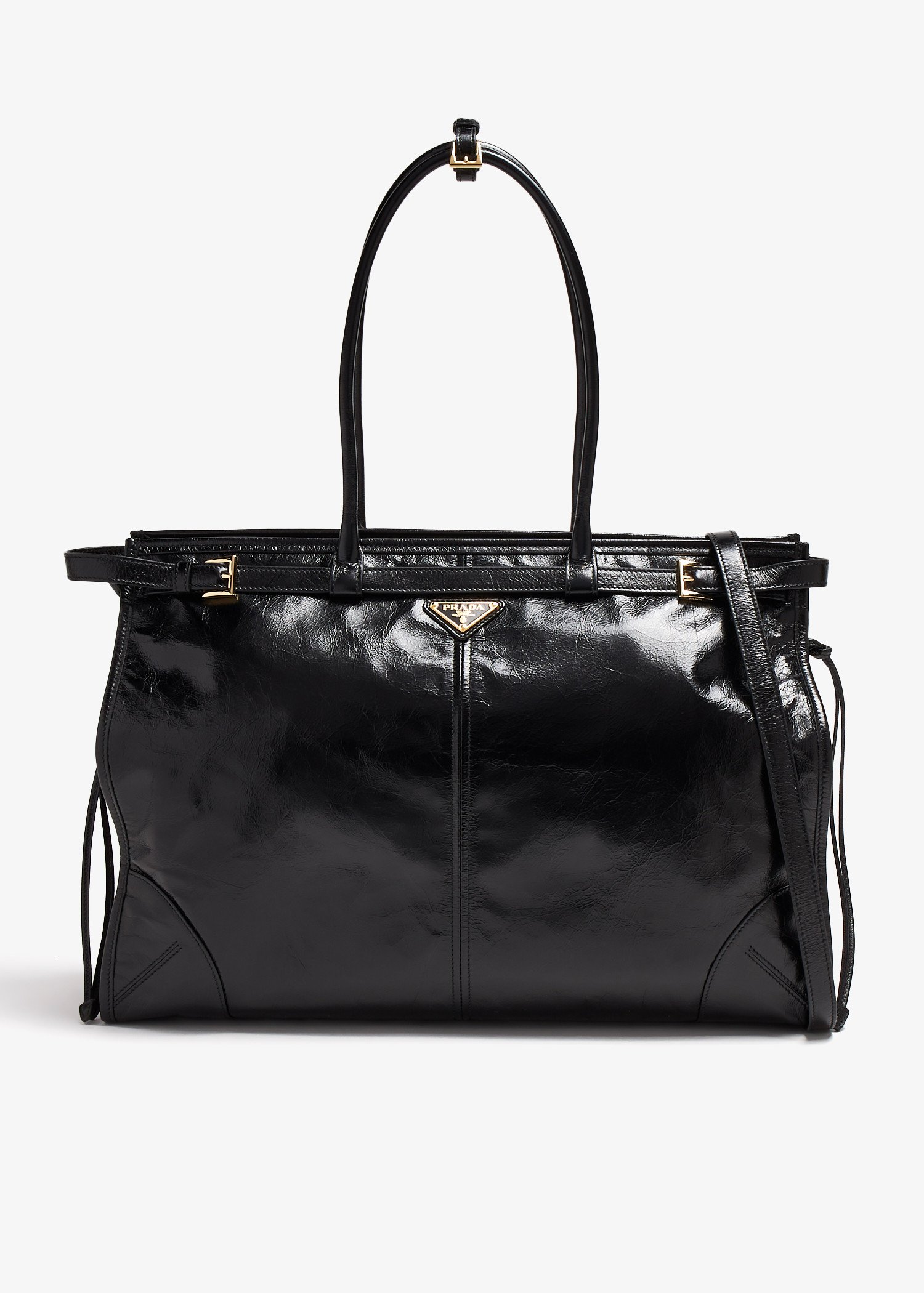 

Prada Bonnie extra large leather handbag, Black