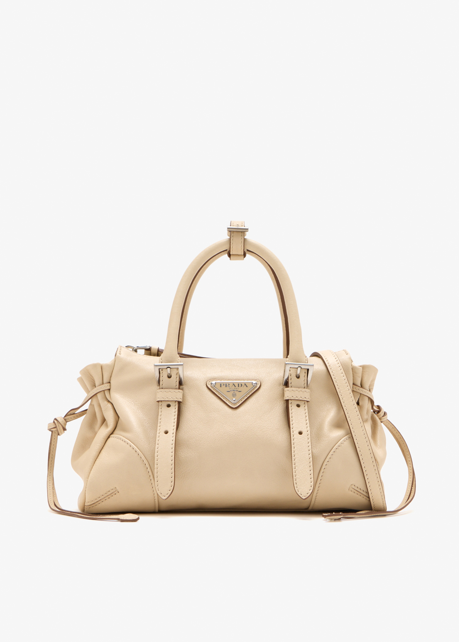 

Prada Bonnie small leather bag, Beige