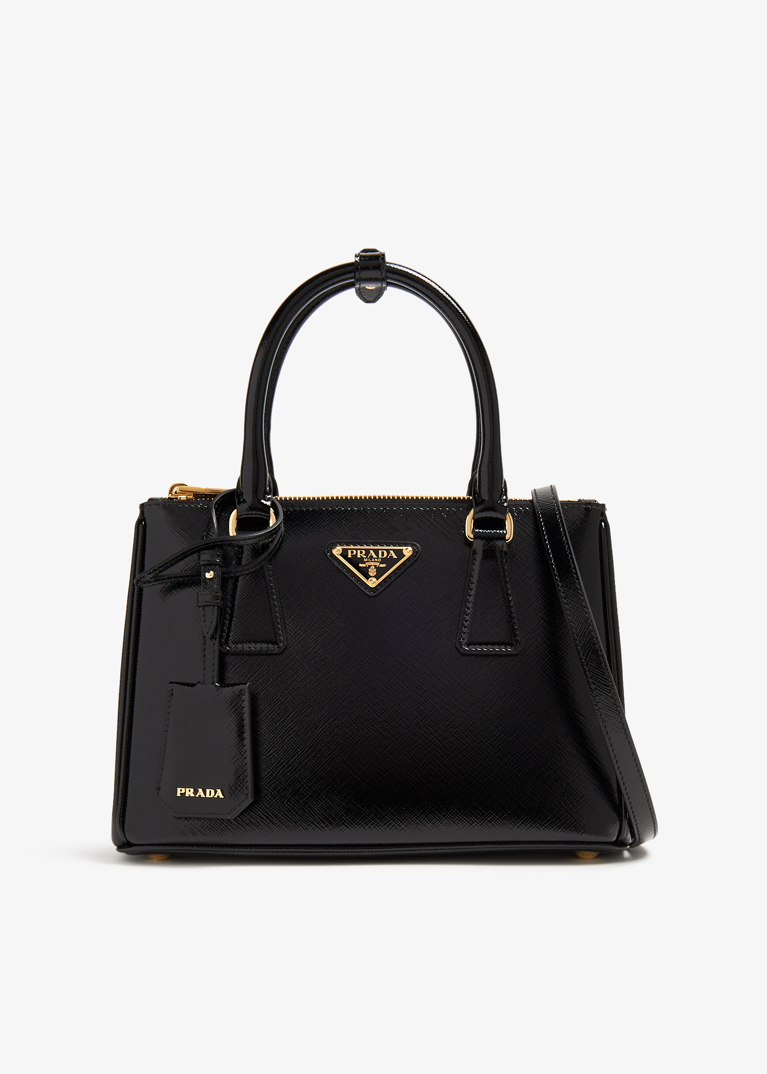 

Galleria Small Saffiano patent leather bag, Black