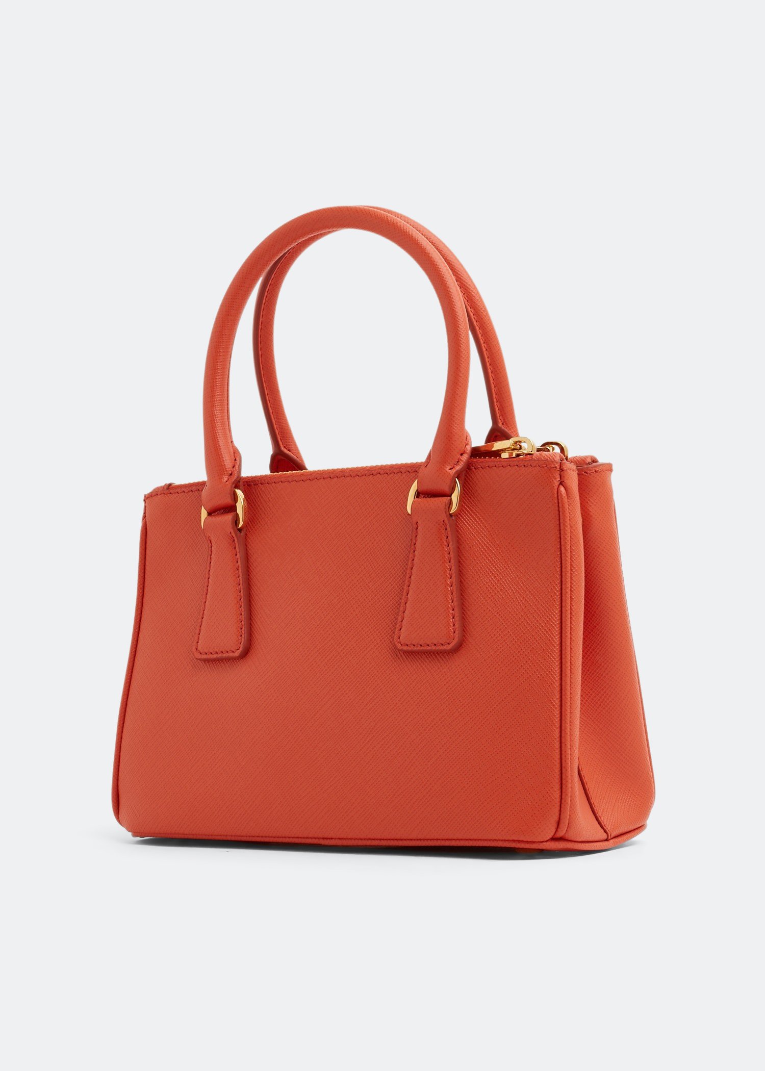 Prada Galleria leather micro bag for Women Orange in KSA Level Shoes