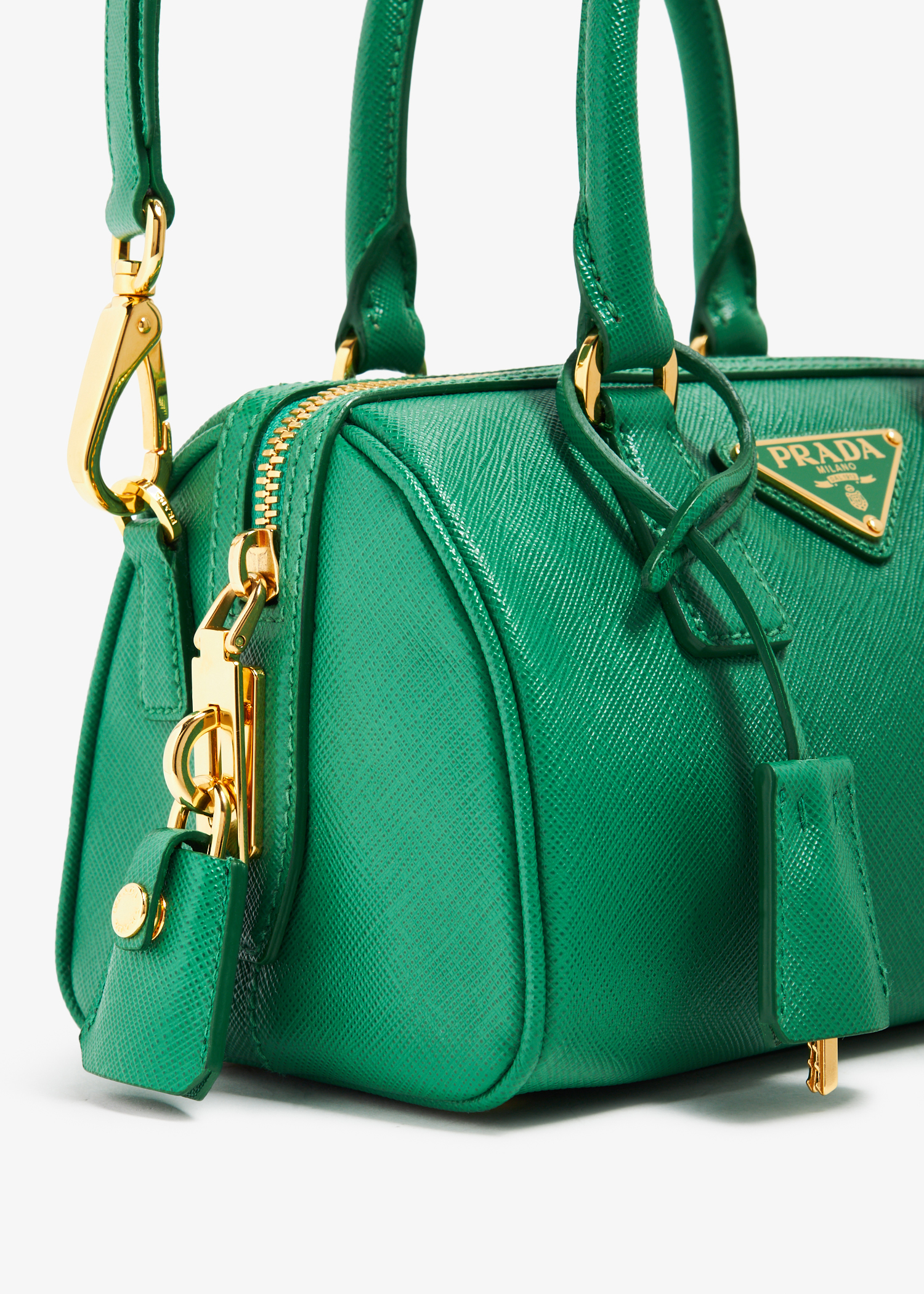 

Saffiano leather top-handle bag, Green