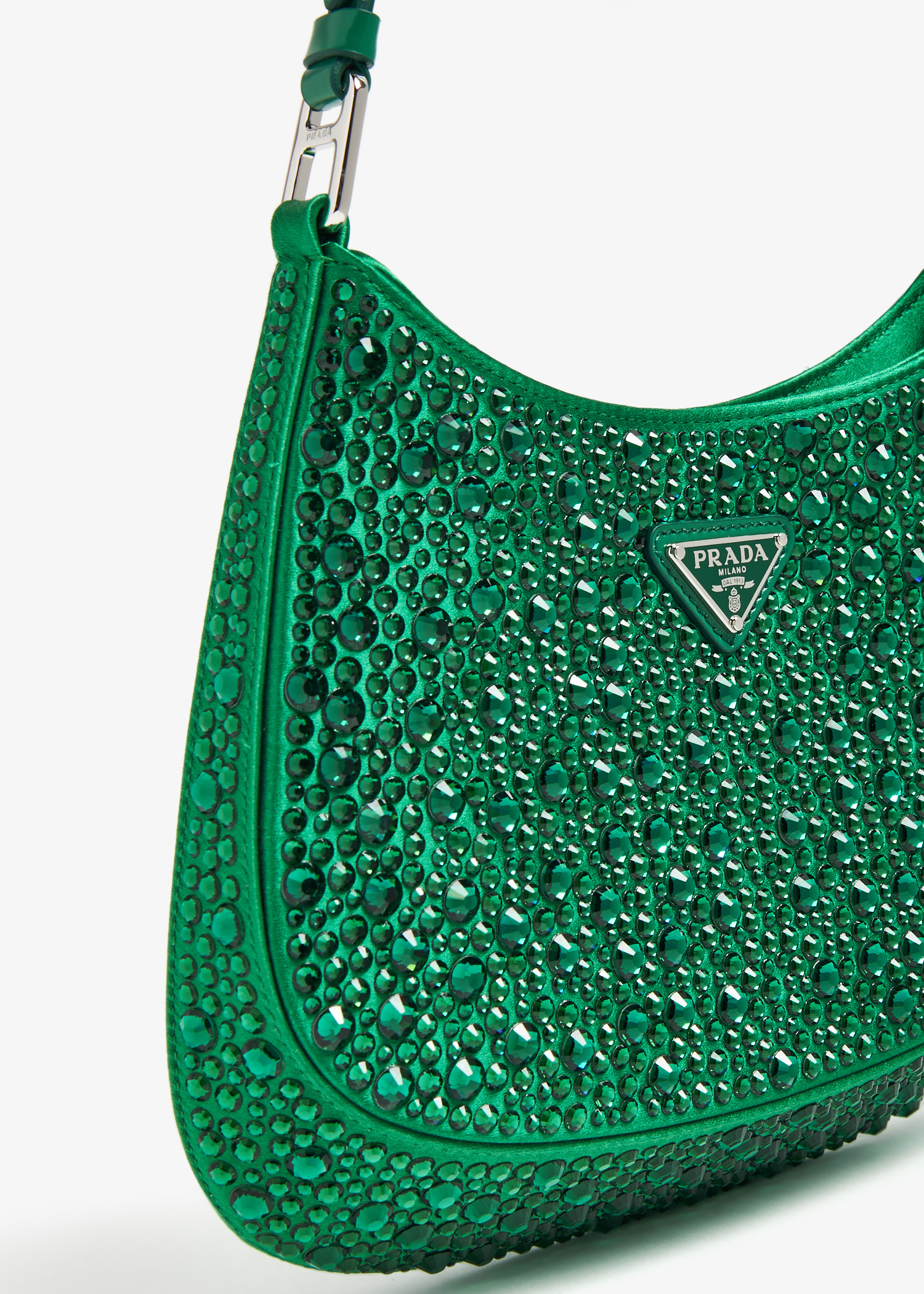 Prada Cleo satin crystal shoulder bag for Women Green in UAE