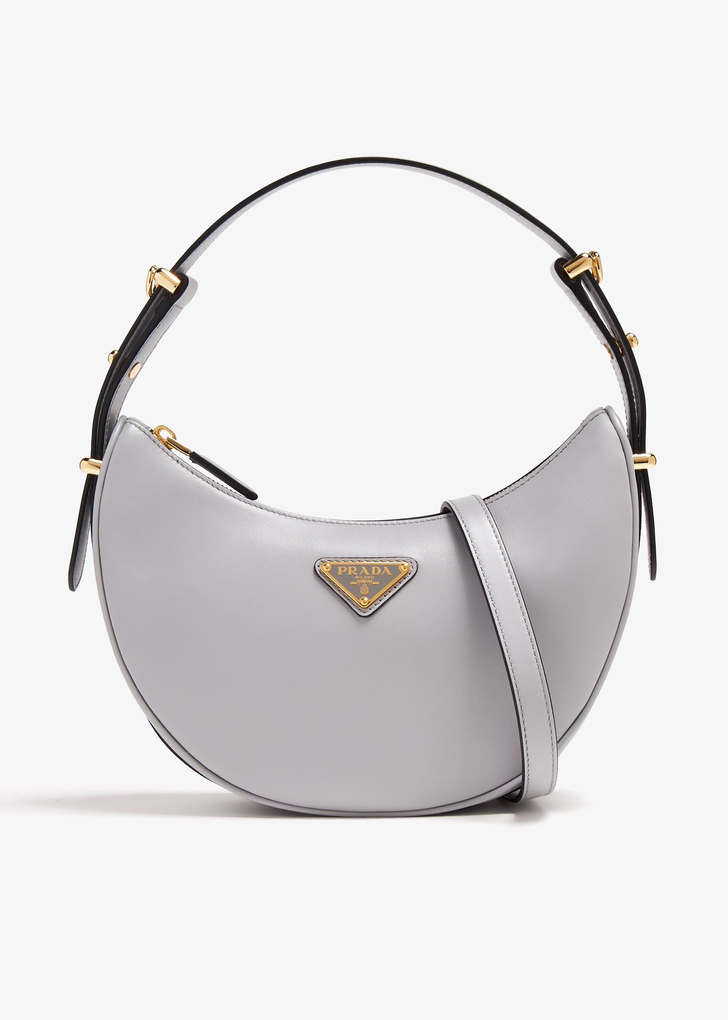 Prada Arqué leather shoulder bag for Women - Grey in UAE