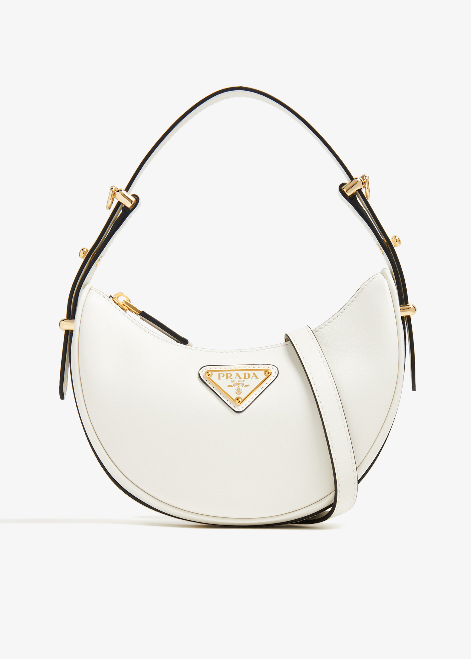 

Arqué leather mini shoulder bag, White