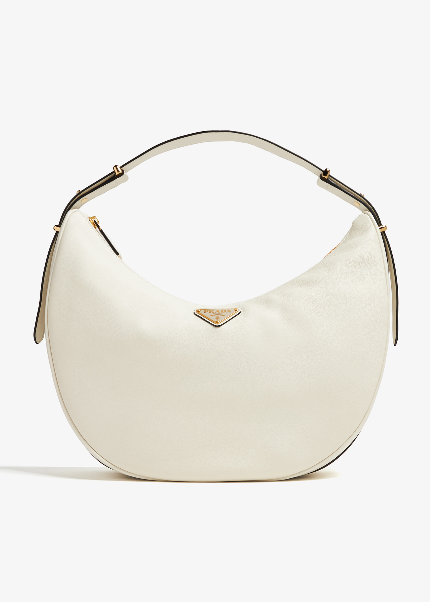 

Large leather shoulder bag, White
