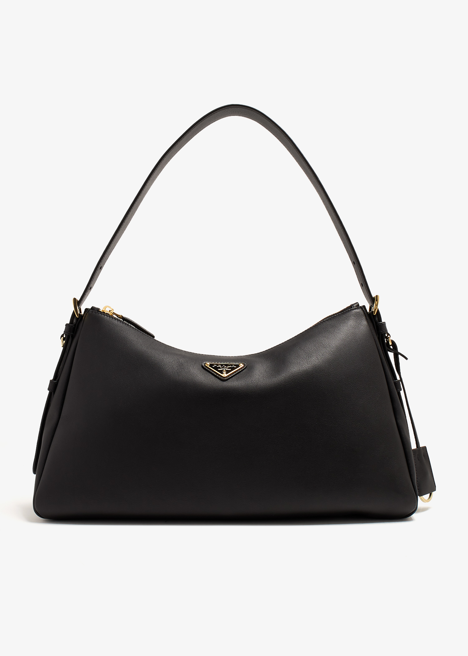 

Prada Aimée large leather shoulder bag, Black