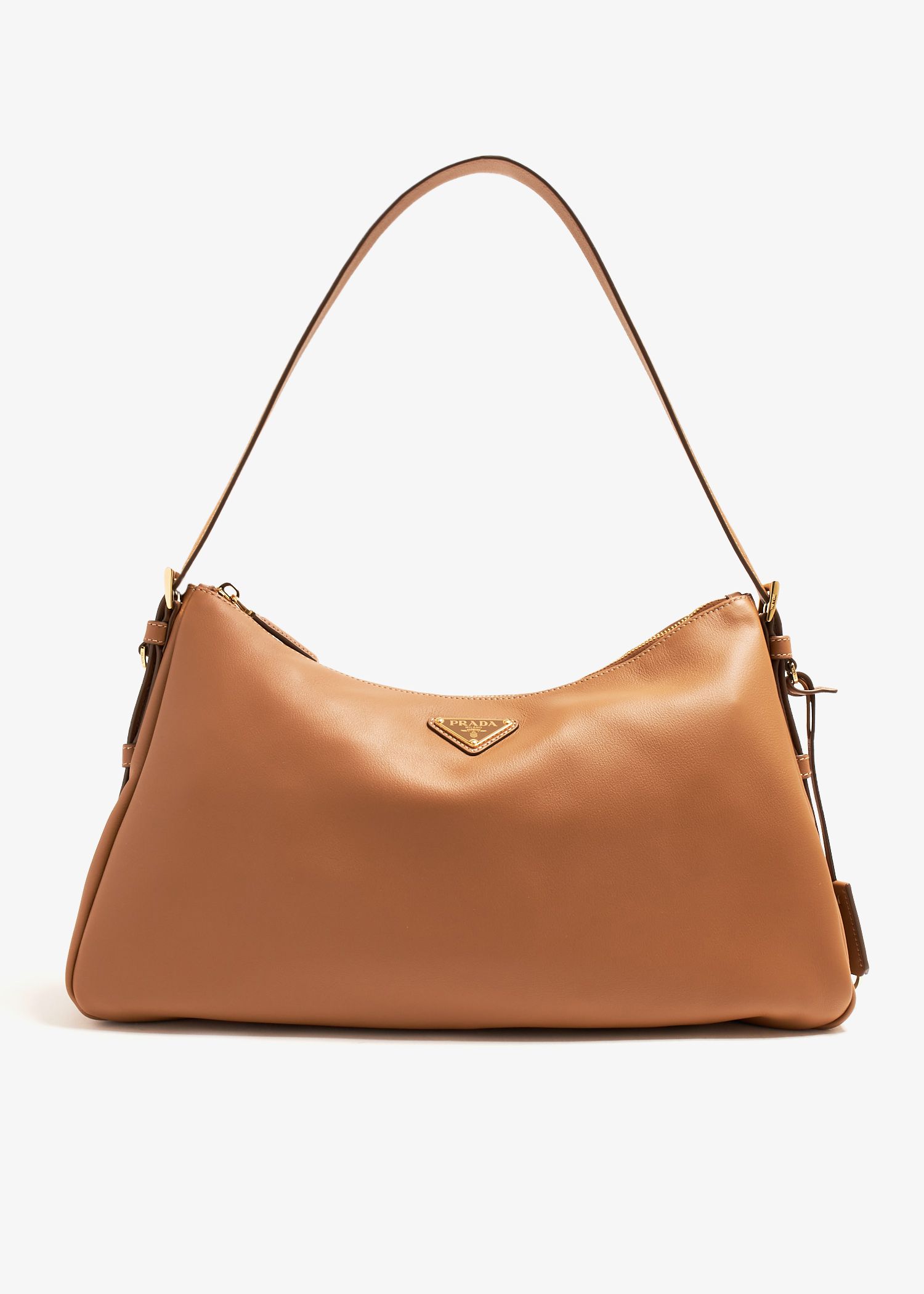 

Prada Aimée large leather shoulder bag, Brown