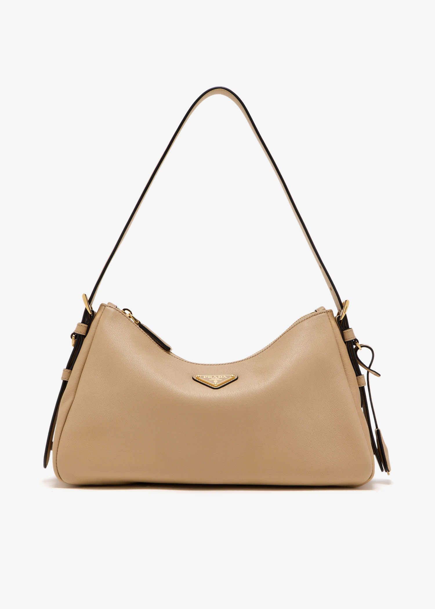 

Prada Aimée medium leather shoulder bag, Beige
