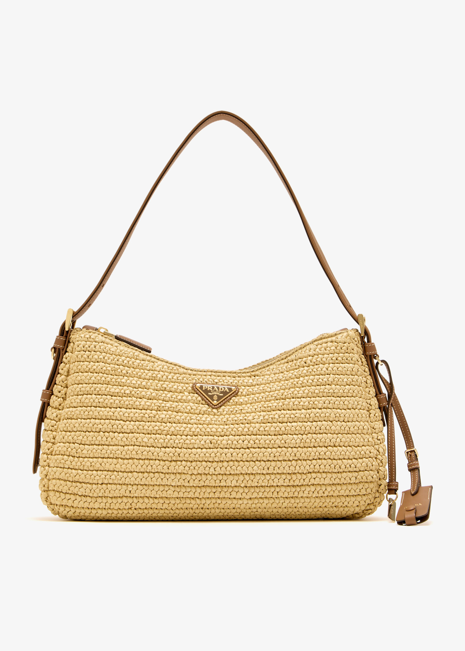 

Prada Aimèe large crochet shoulder bag, Beige