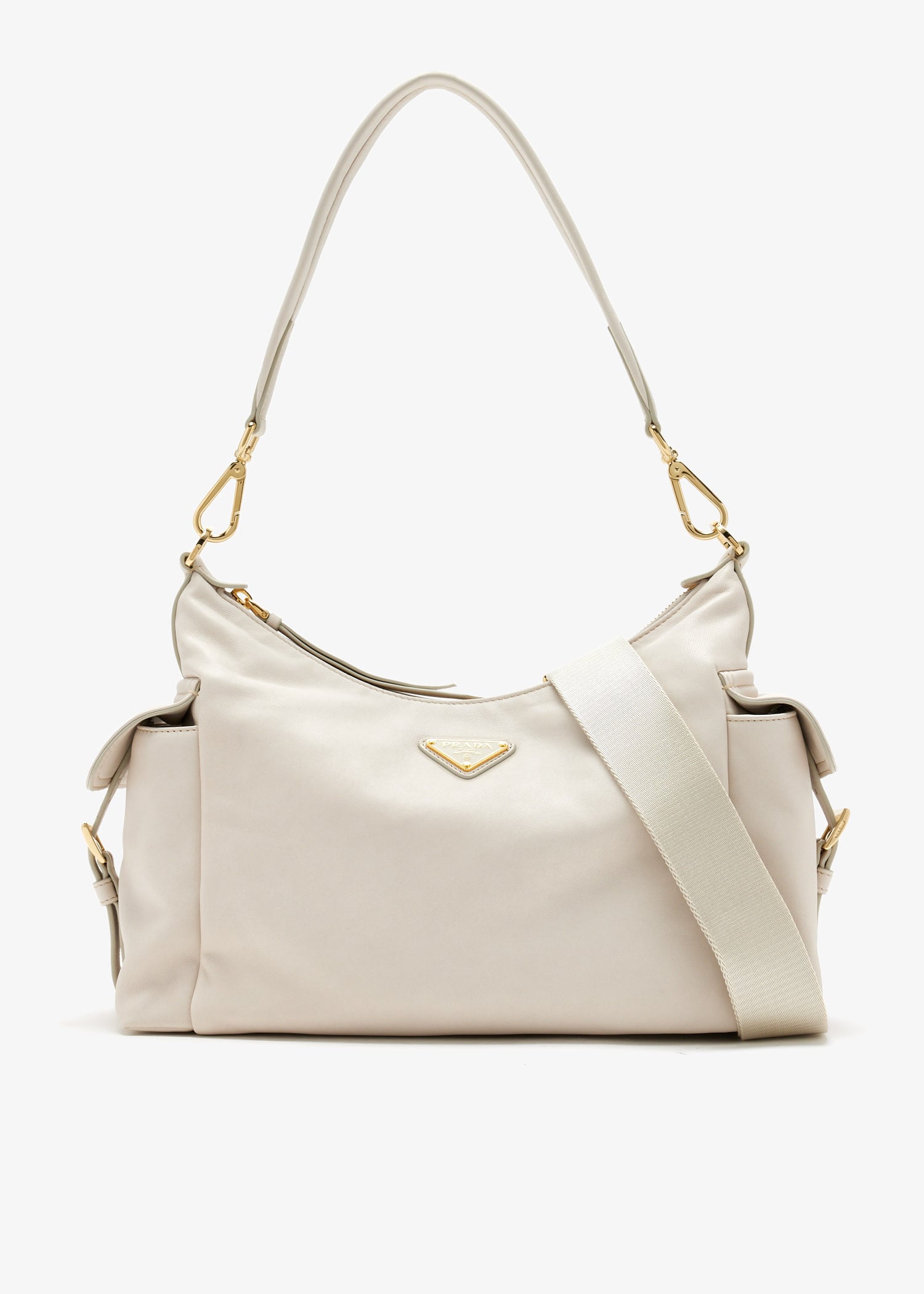 

Prada Explore large nappa leather bag, White