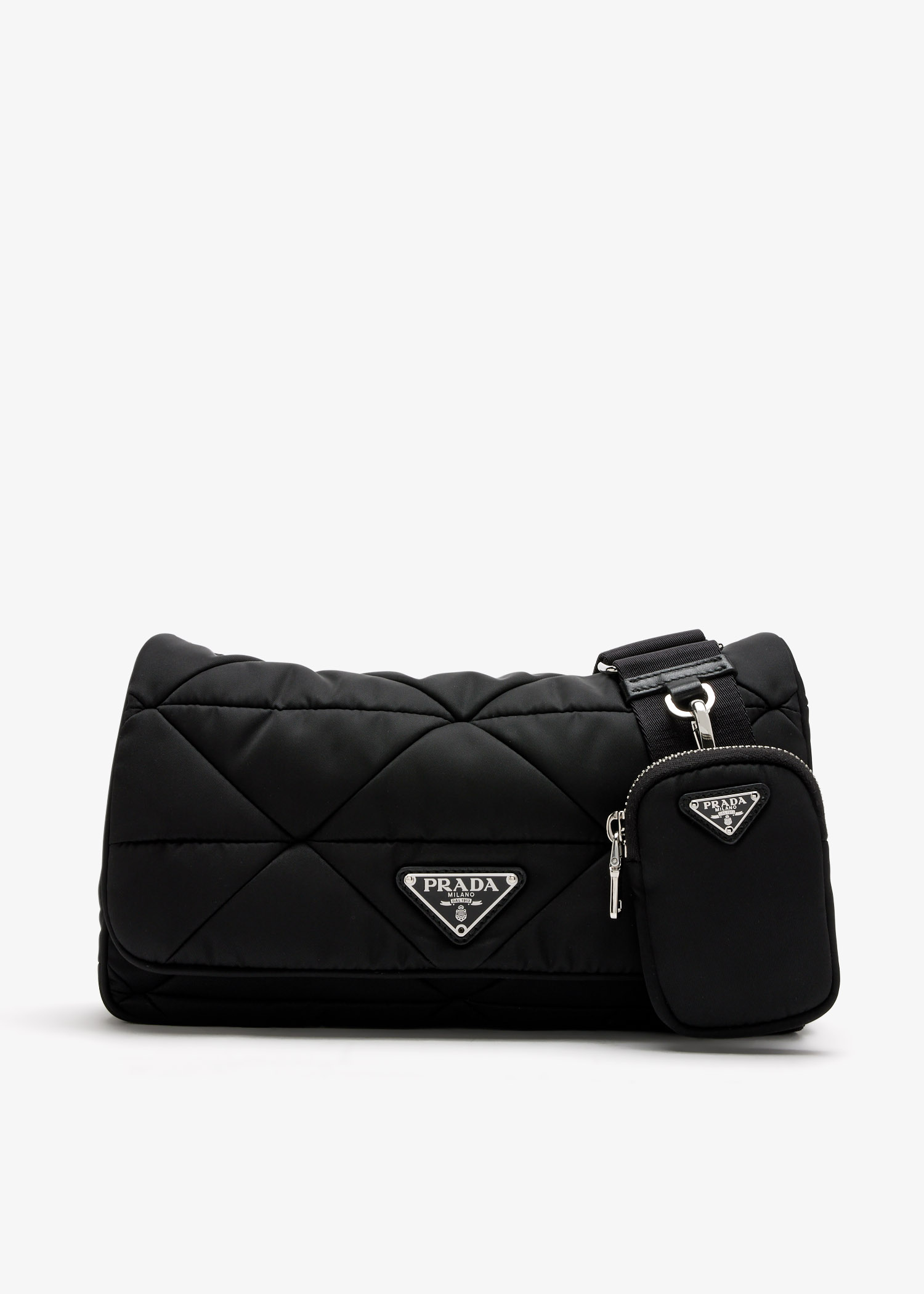 

Padded Re-Nylon shoulder bag, Black