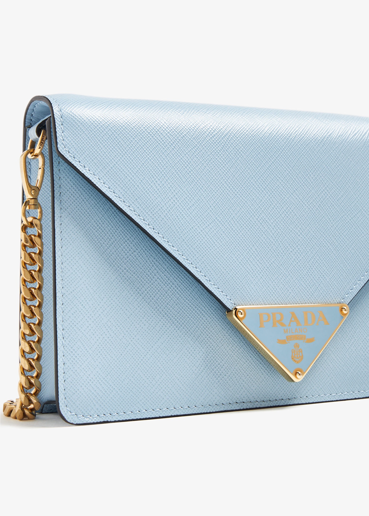 

Saffiano leather shoulder bag, Blue