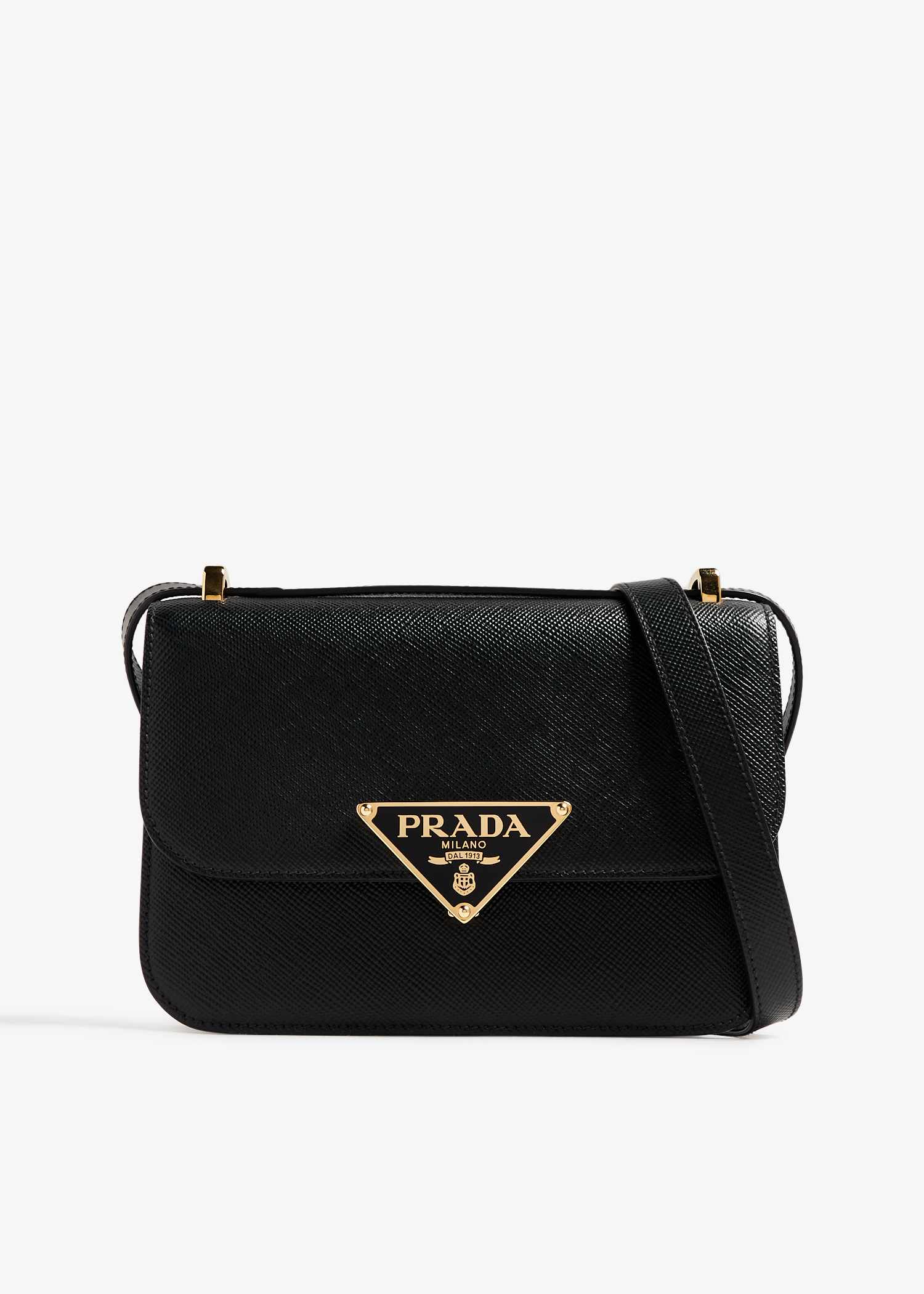 

Emblème Saffiano shoulder bag, Black