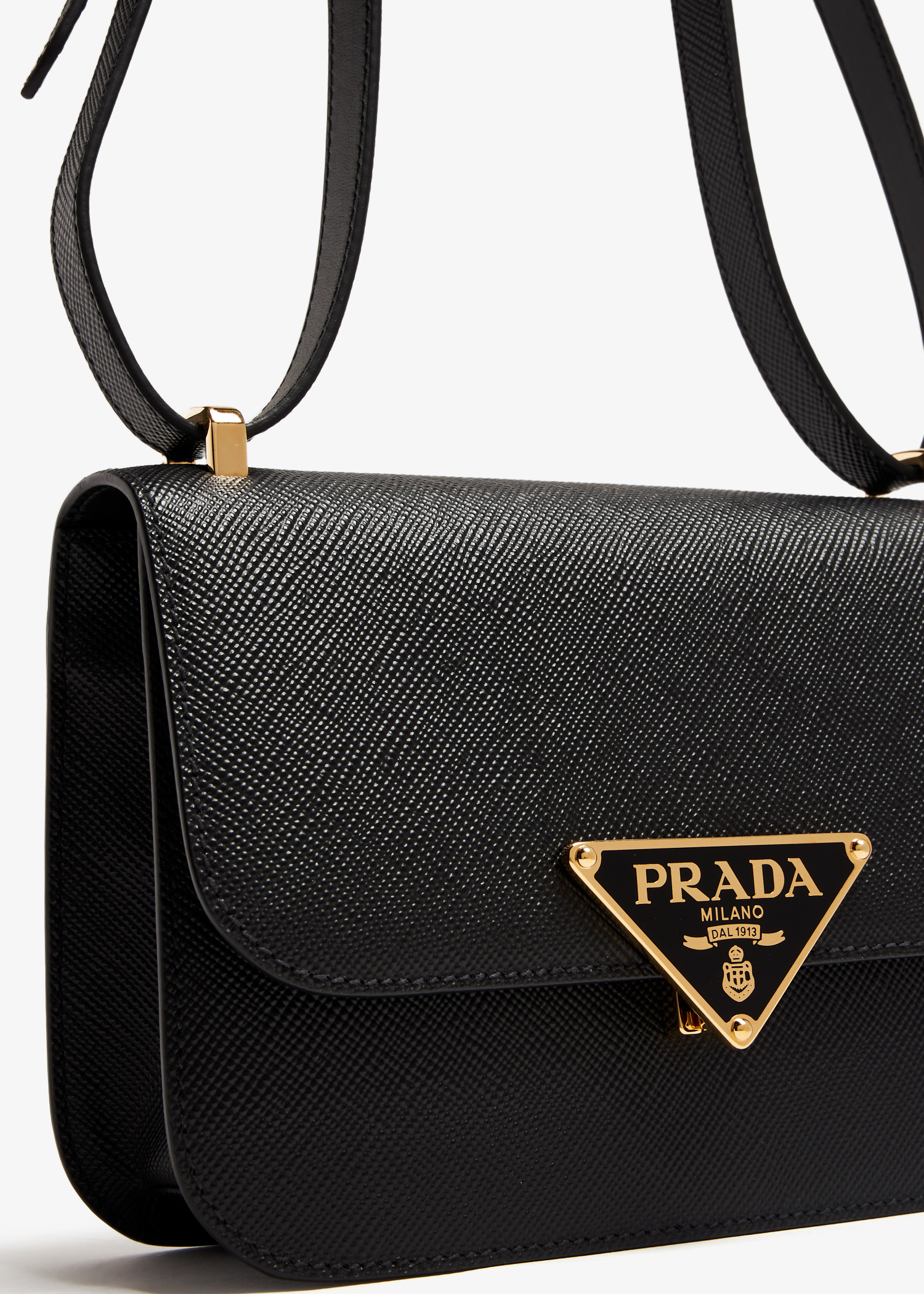 

Emblème Saffiano shoulder bag, Black