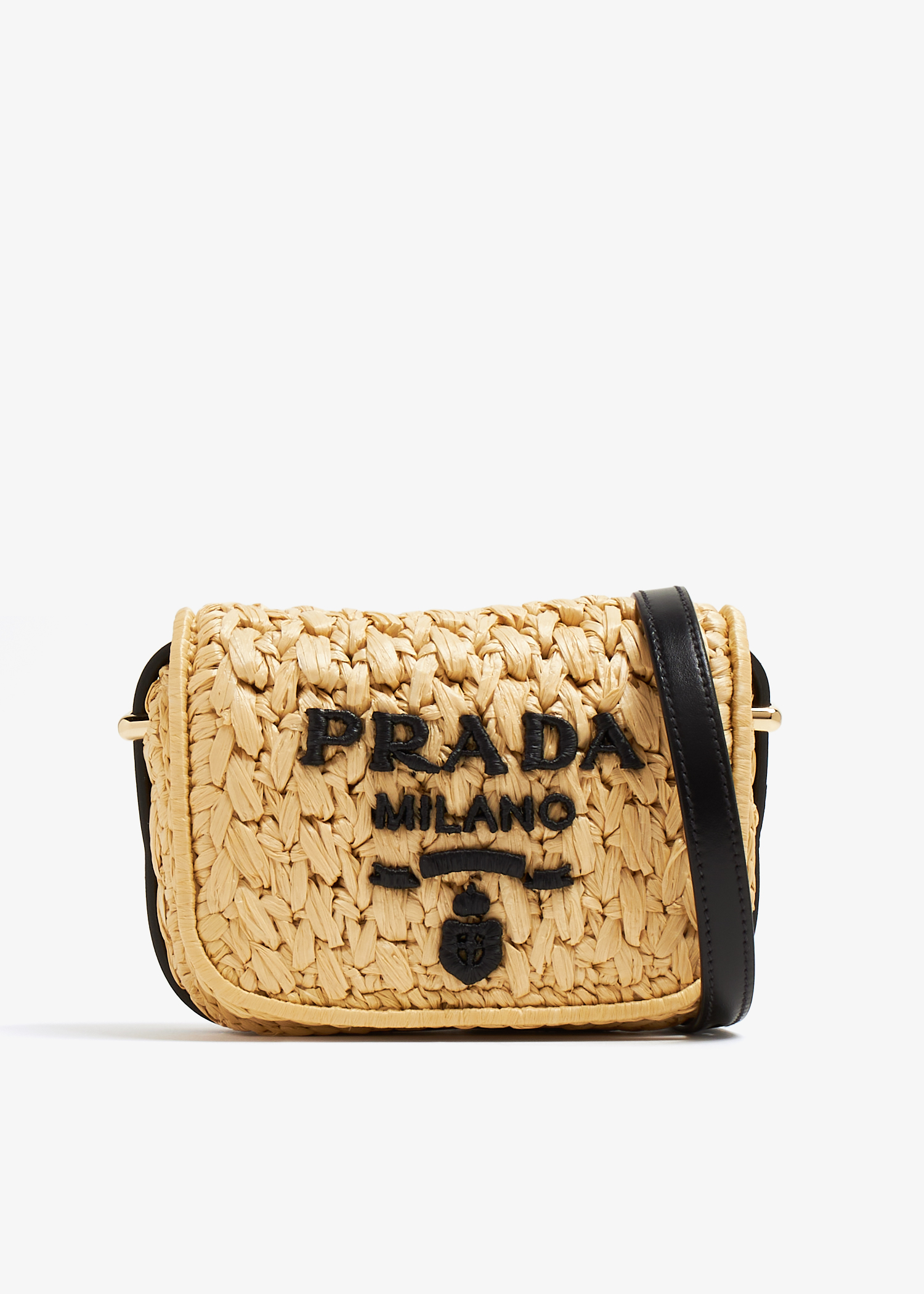 Prada Woven fabric and leather shoulder bag for Women Prada Woven fabric and leather shoulder bag for Women