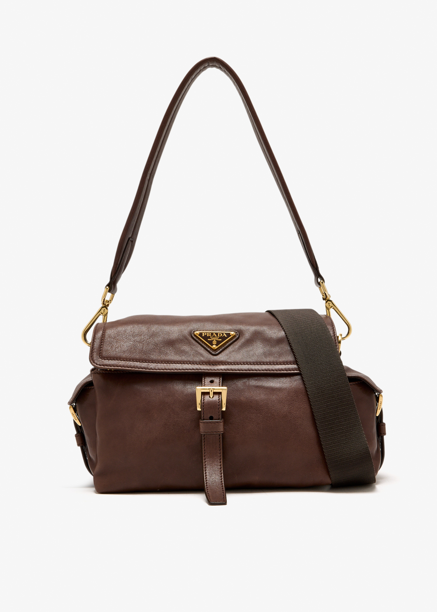 

Prada Explore medium nappa leather shoulder bag, Brown