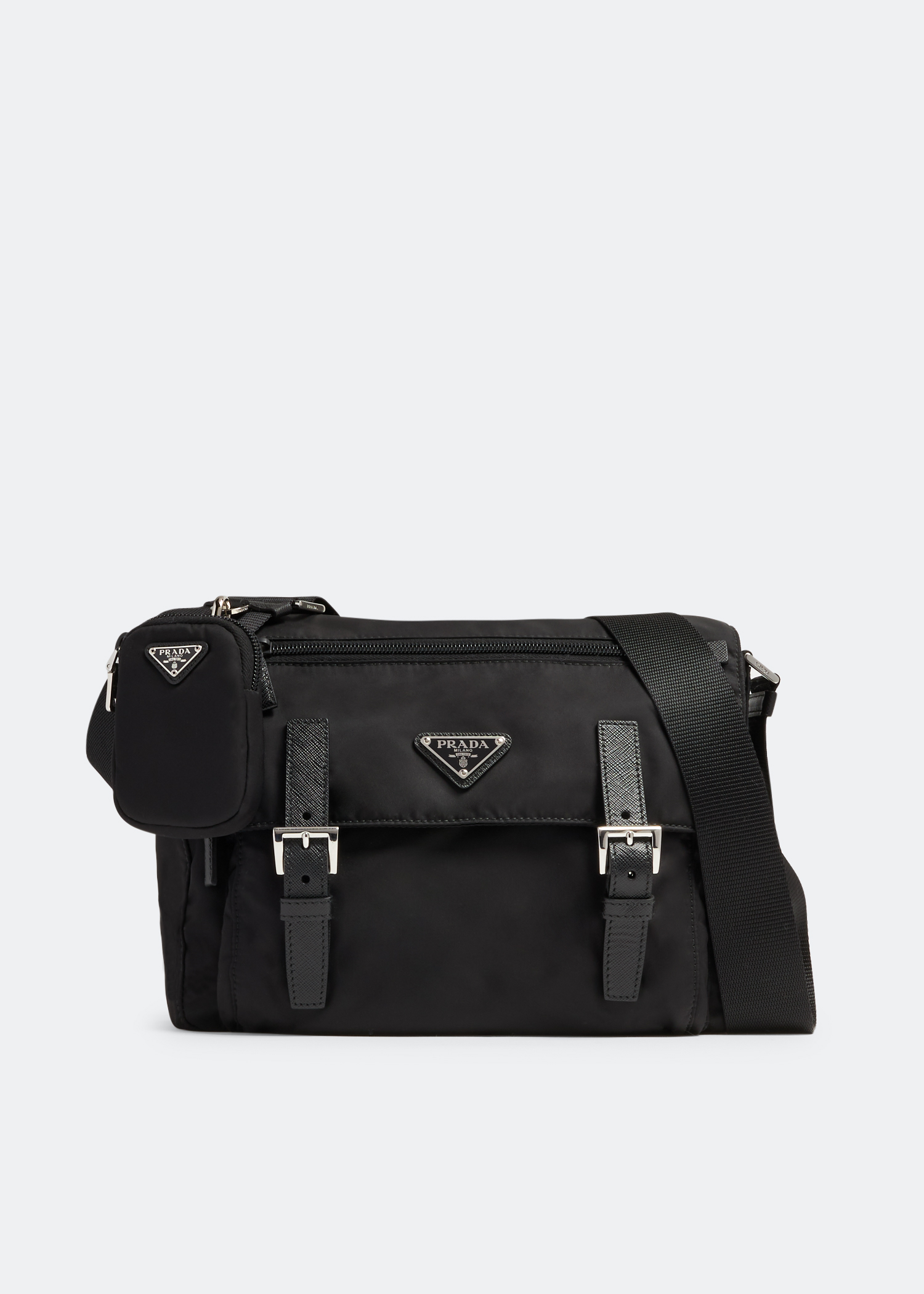 Prada black messenger bag outlet
