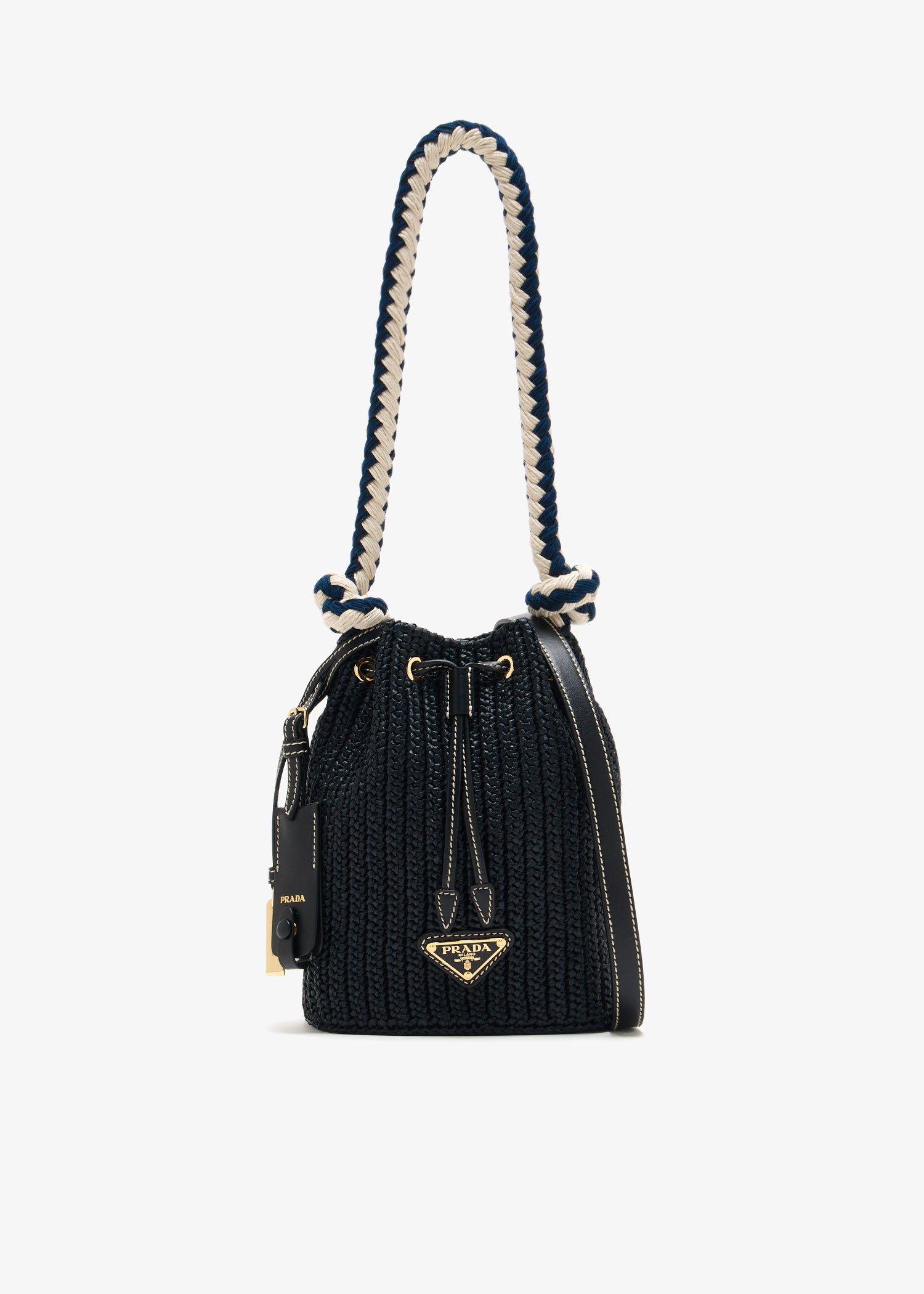 

Crochet mini bucket bag, Black