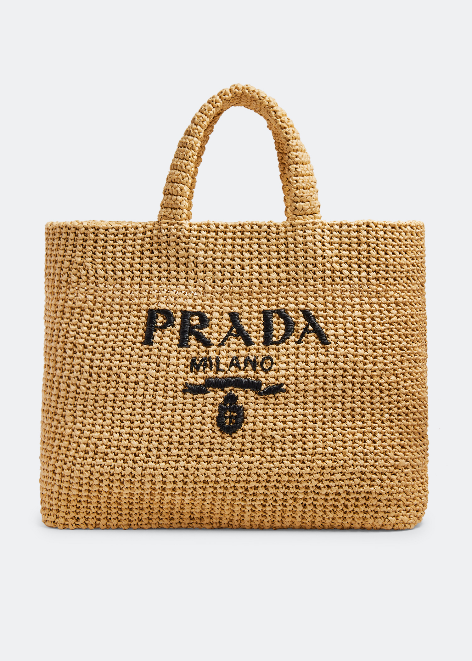 

Large crochet tote bag, Brown