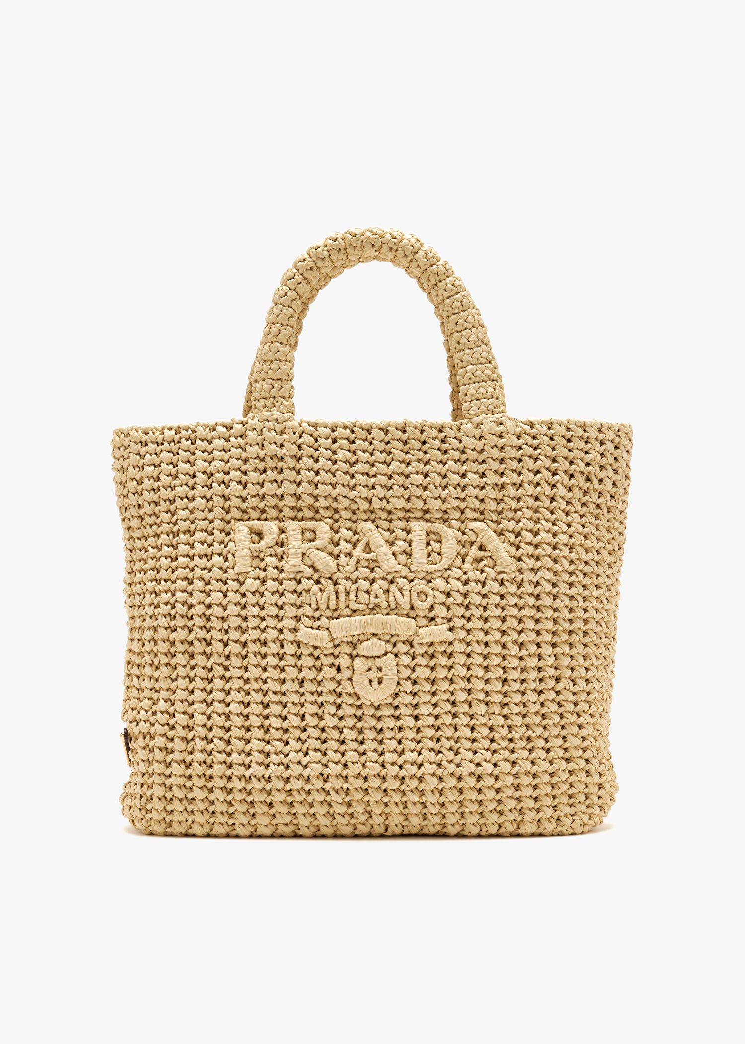

Small crochet tote bag, Beige