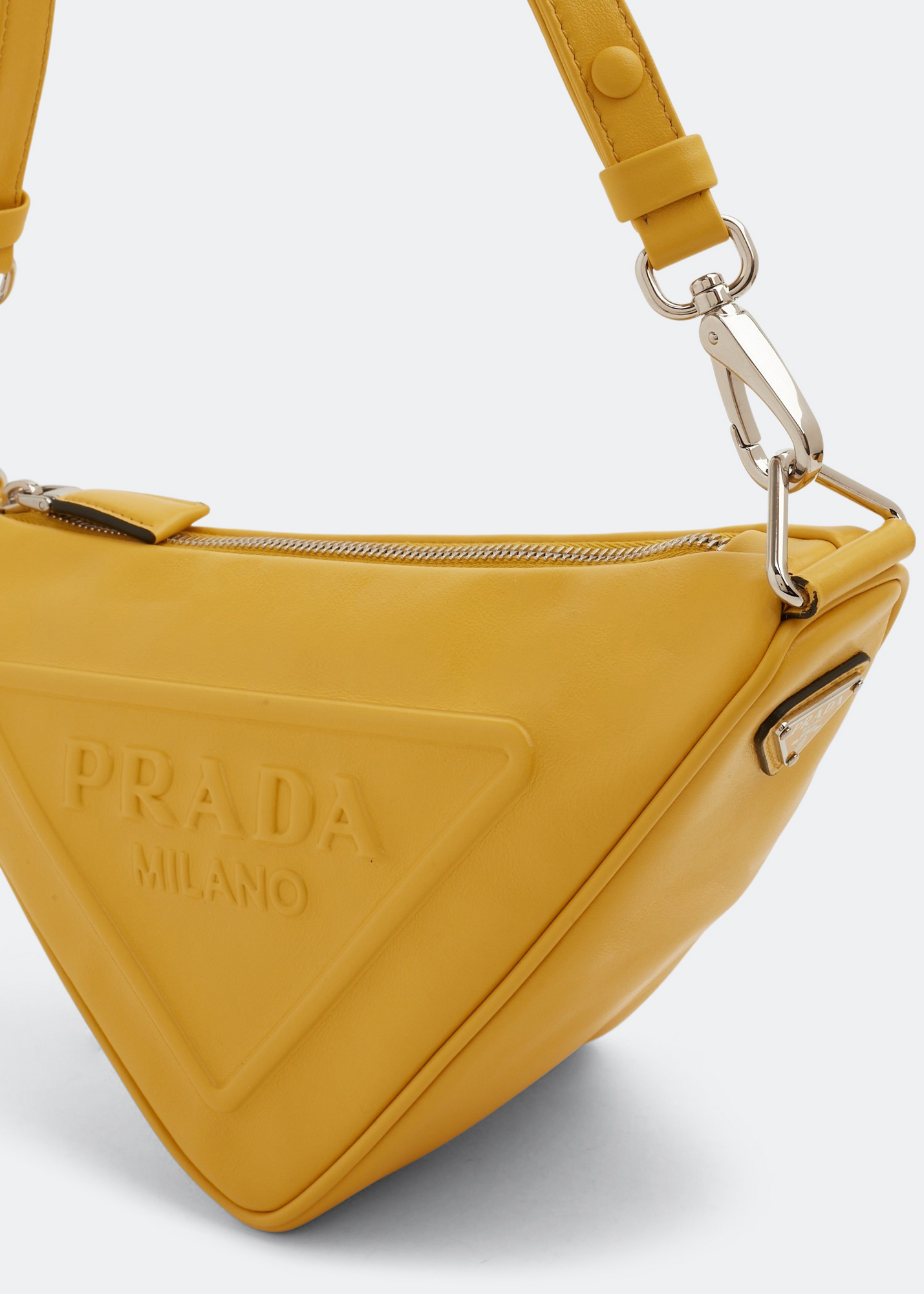 

Triangle leather shoulder bag, Yellow