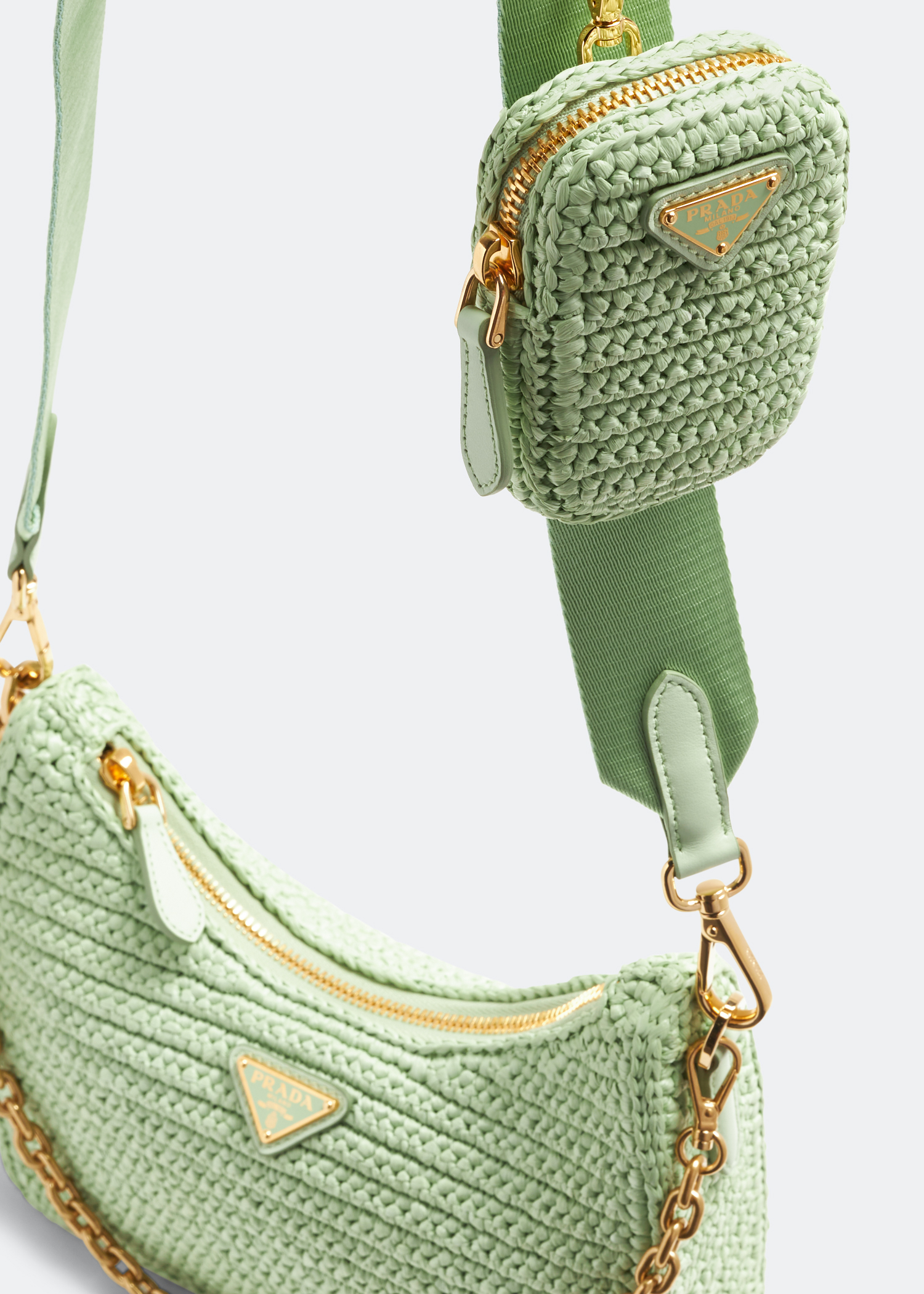 Natural Prada Re-edition 2005 Crochet Bag