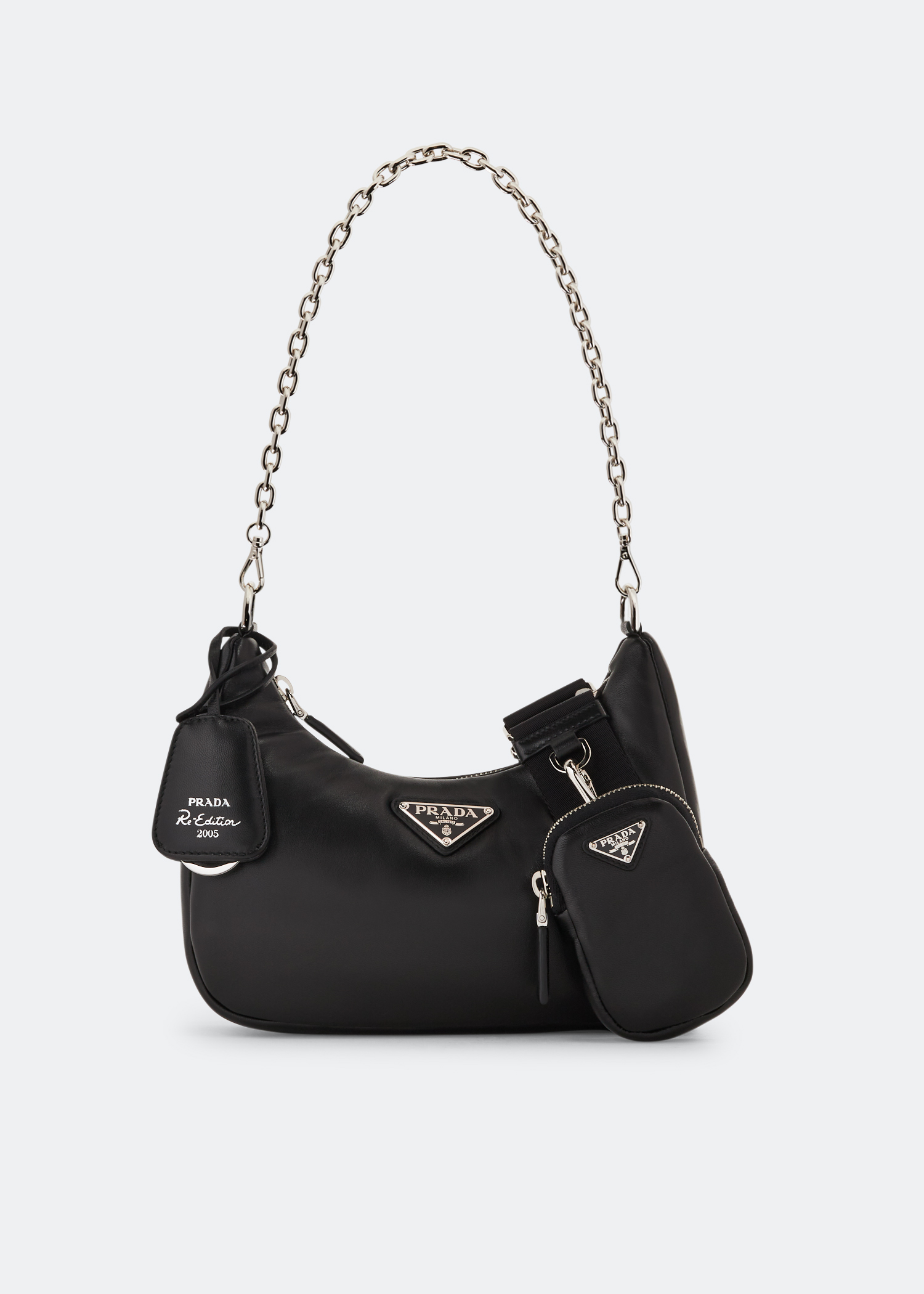 

Re-Edition 2005 padded leather mini bag, Black