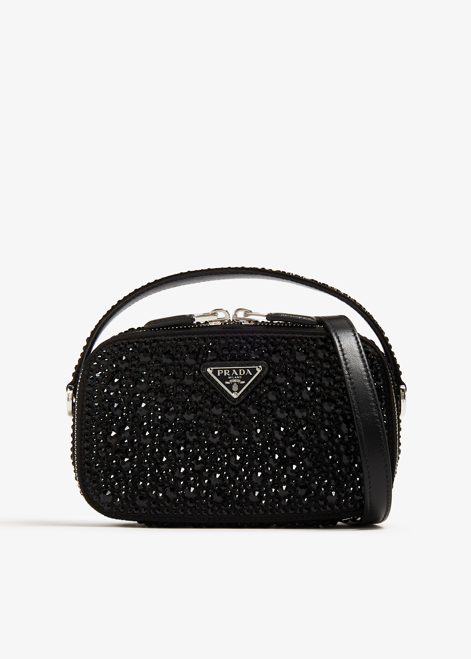

Odette crystal satin mini bag, Black