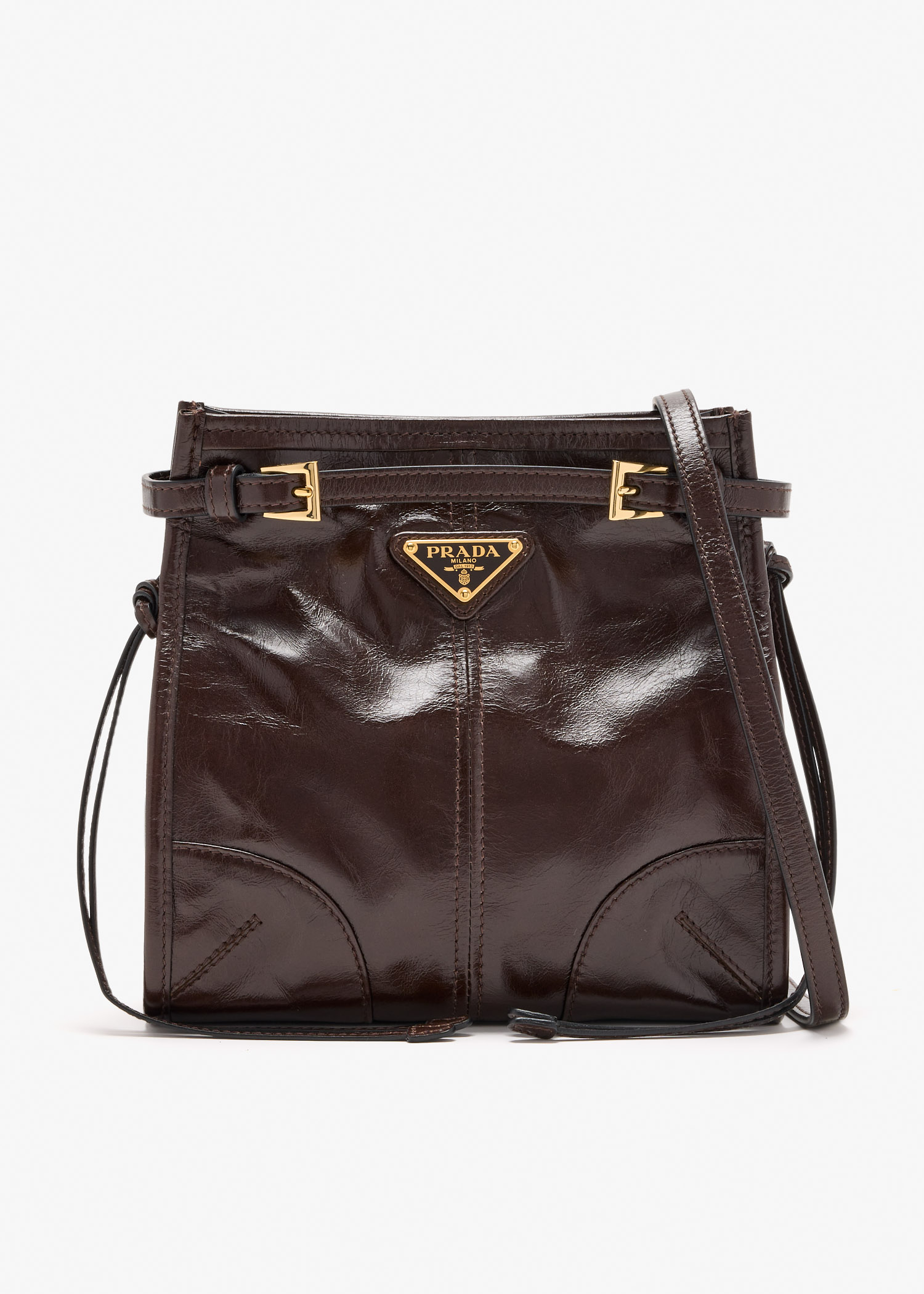 

Prada Bonnie leather mini shoulder bag, Brown