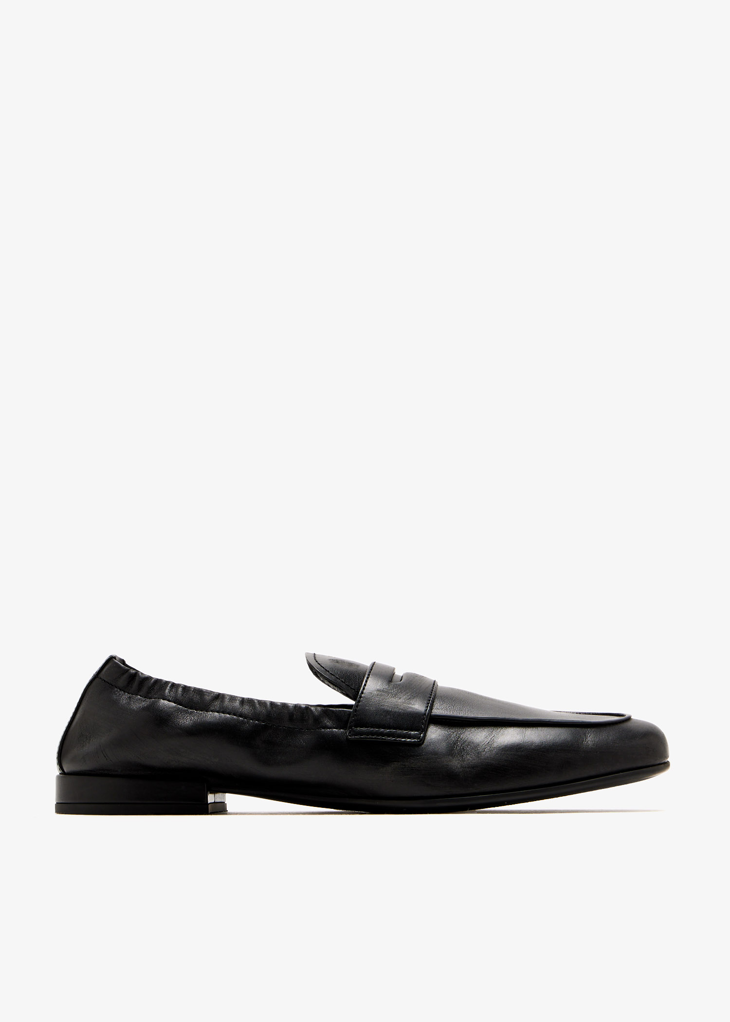

Shuffle antiqued leather loafers, Black