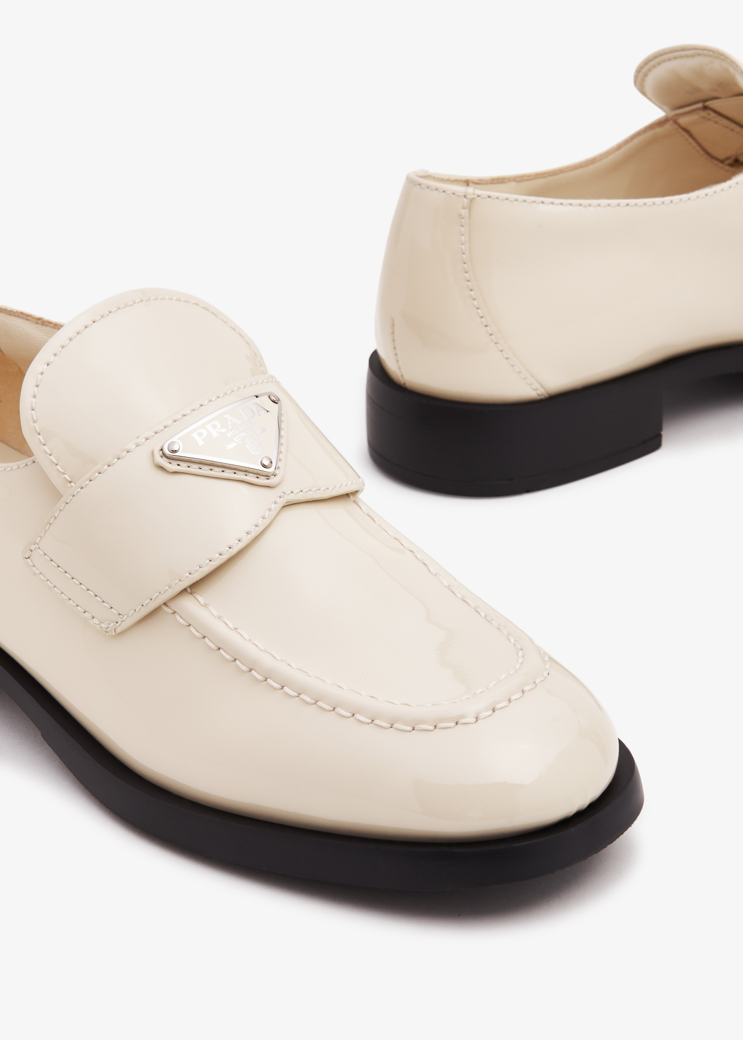 

Patent-leather loafers, White