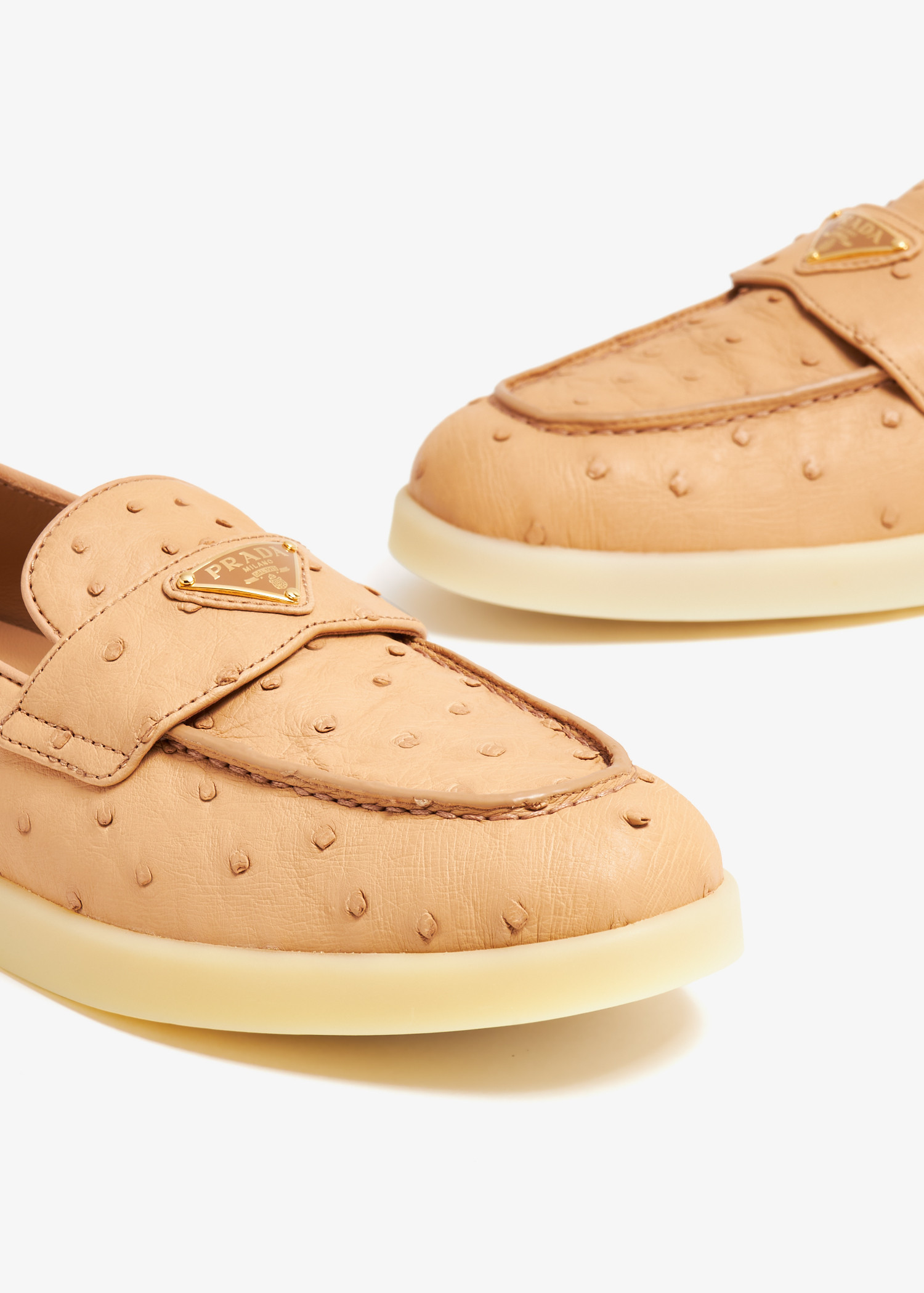 

Ostrich leather loafers, Brown