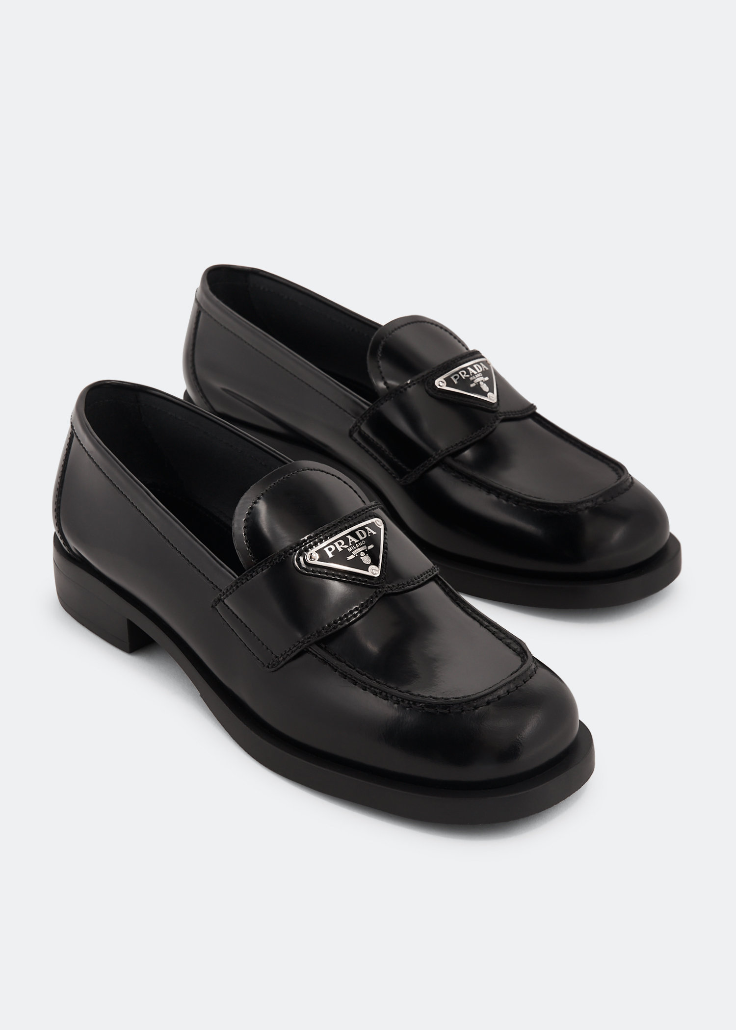 Black deals prada loafers