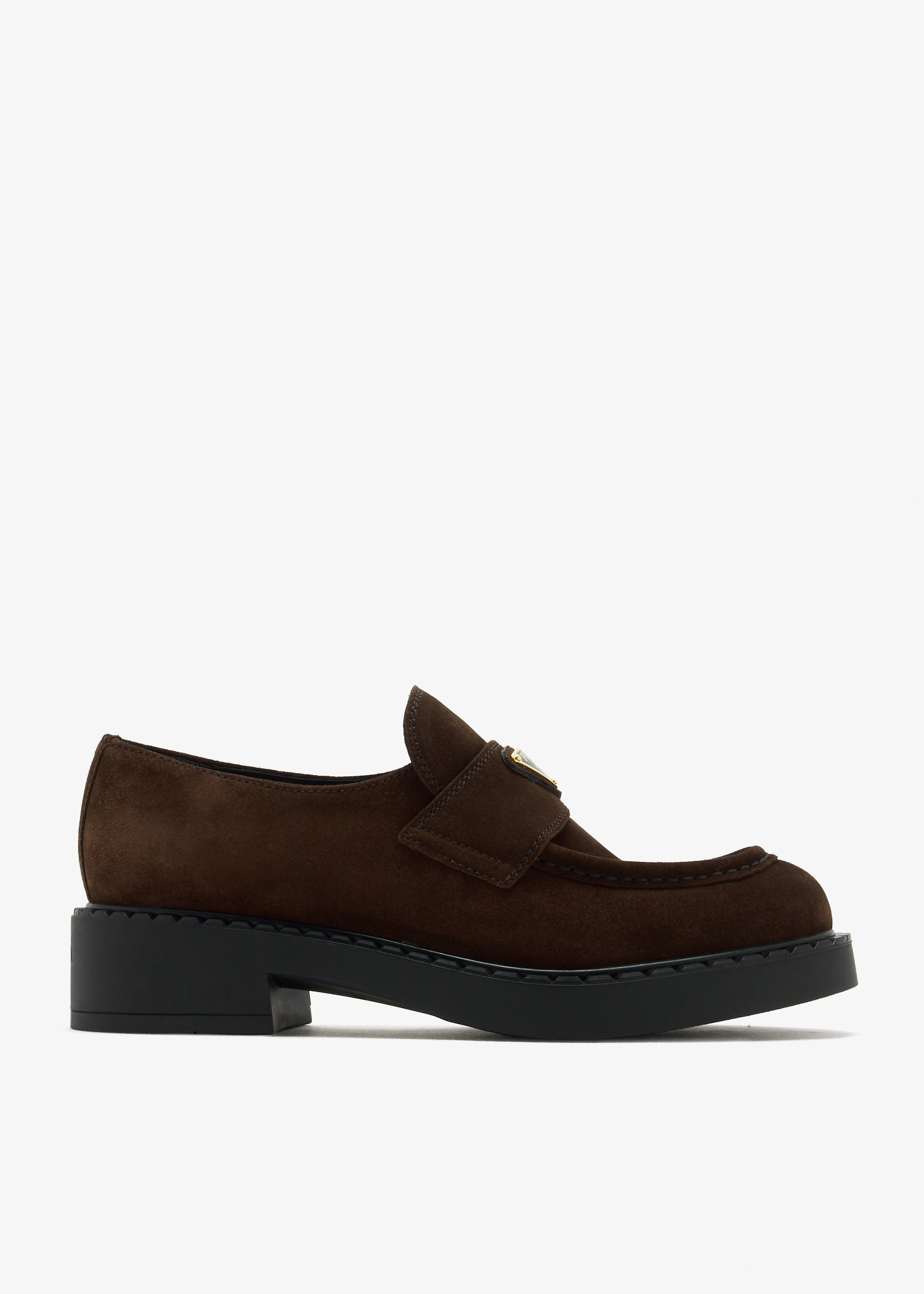 

Chocolate suede loafers, Brown