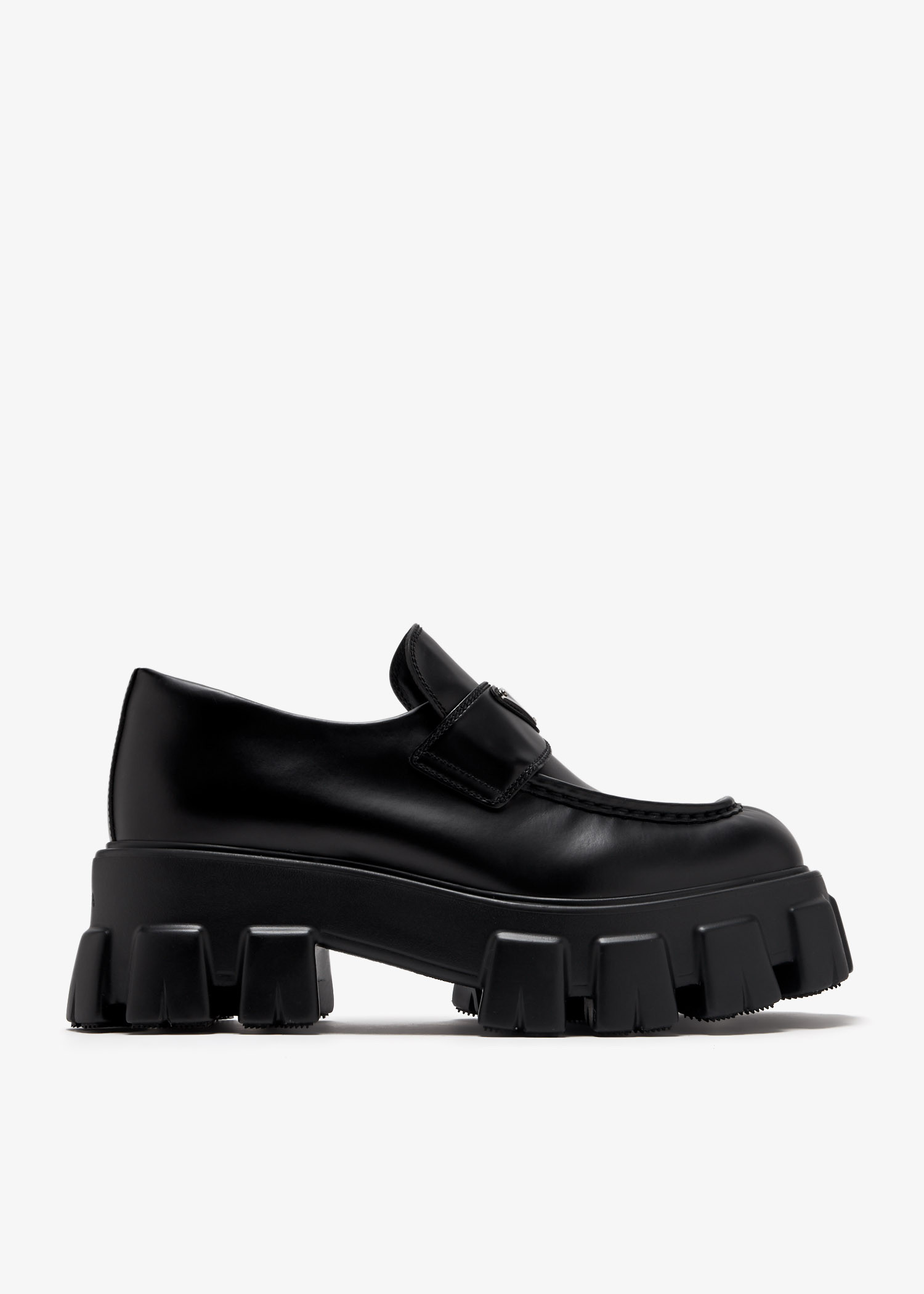 

Brushed leather Monolith loafers, Black