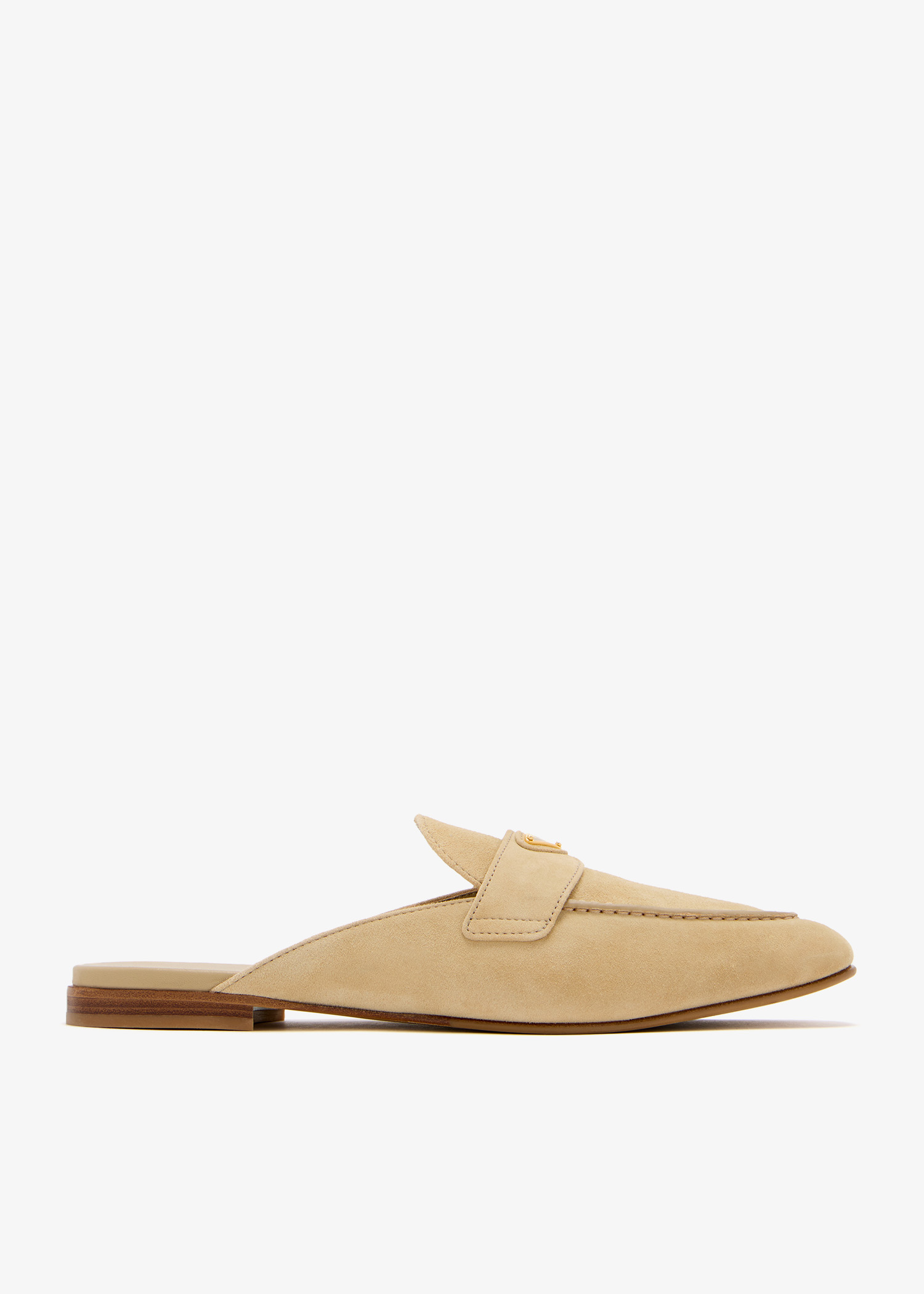 

Suede sabots, Beige