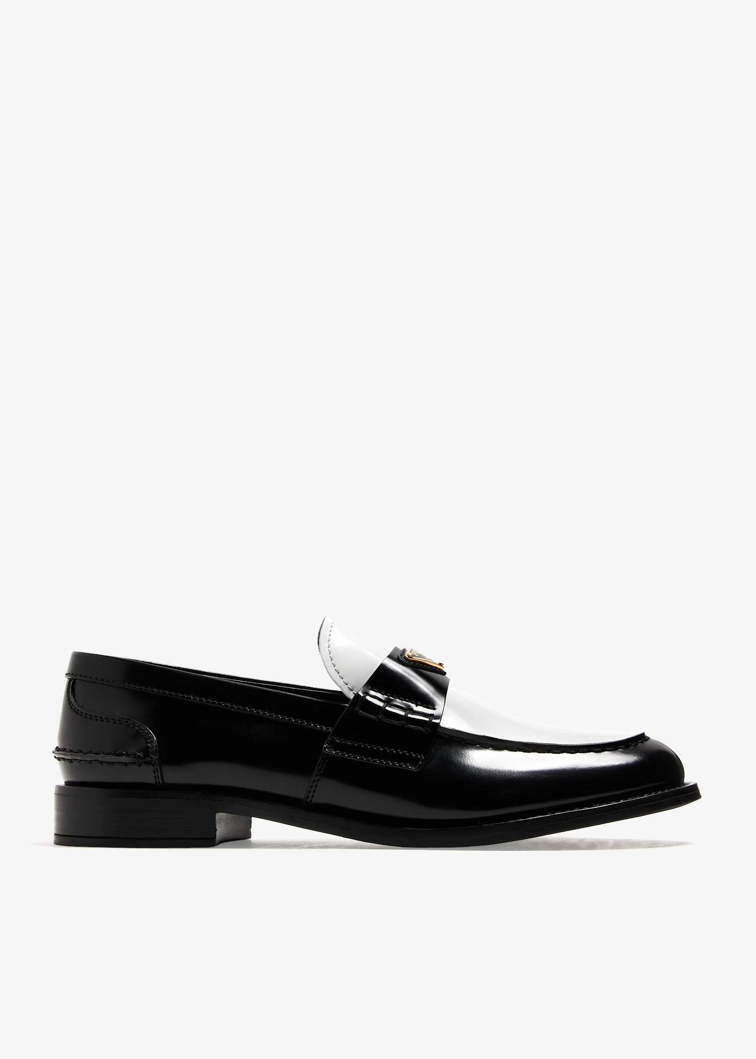 

Two-tone brushed leather loafers, Black